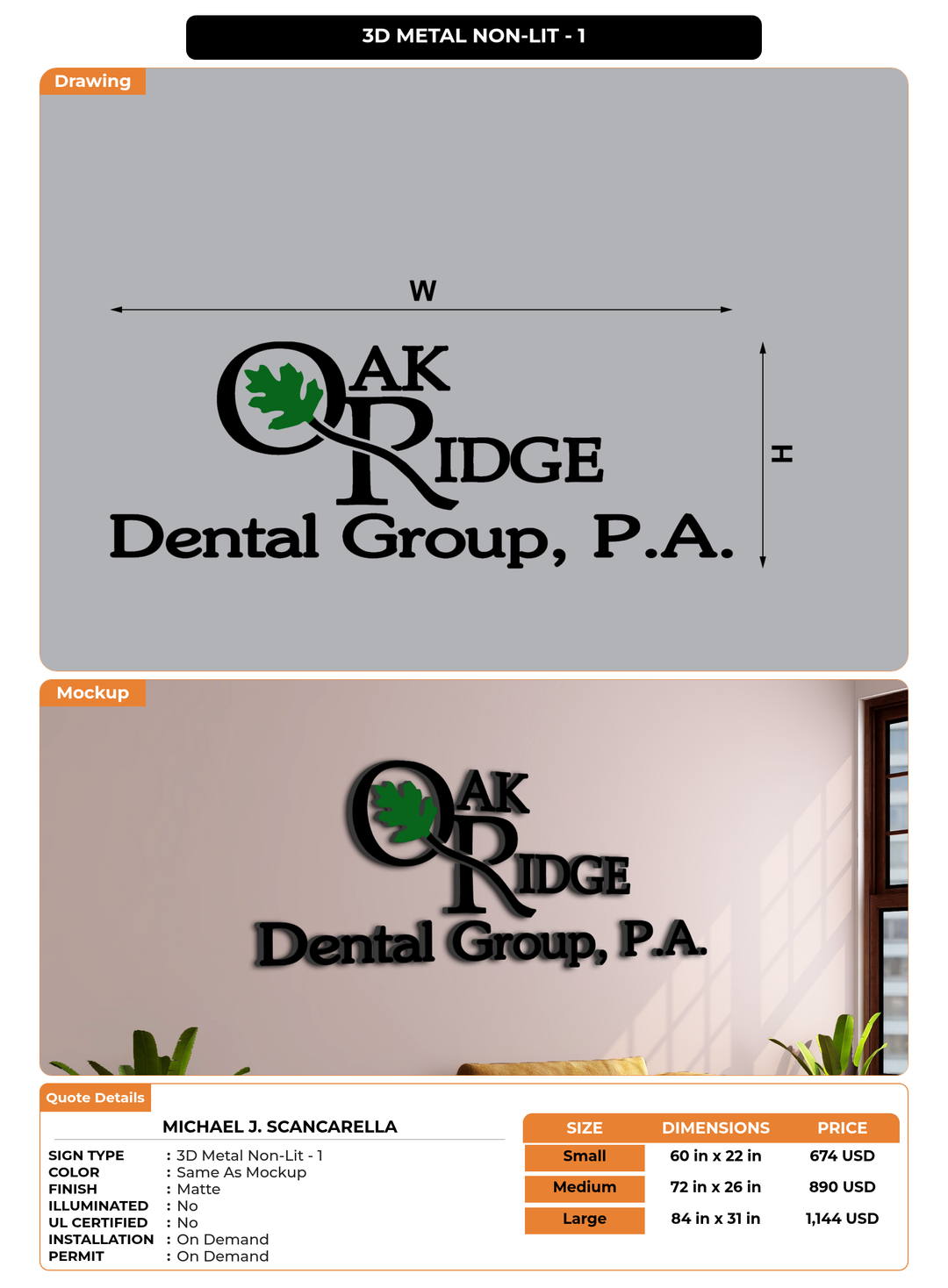 CUSTOM MOCKUP SIGN FOR Michael J. Scancarella