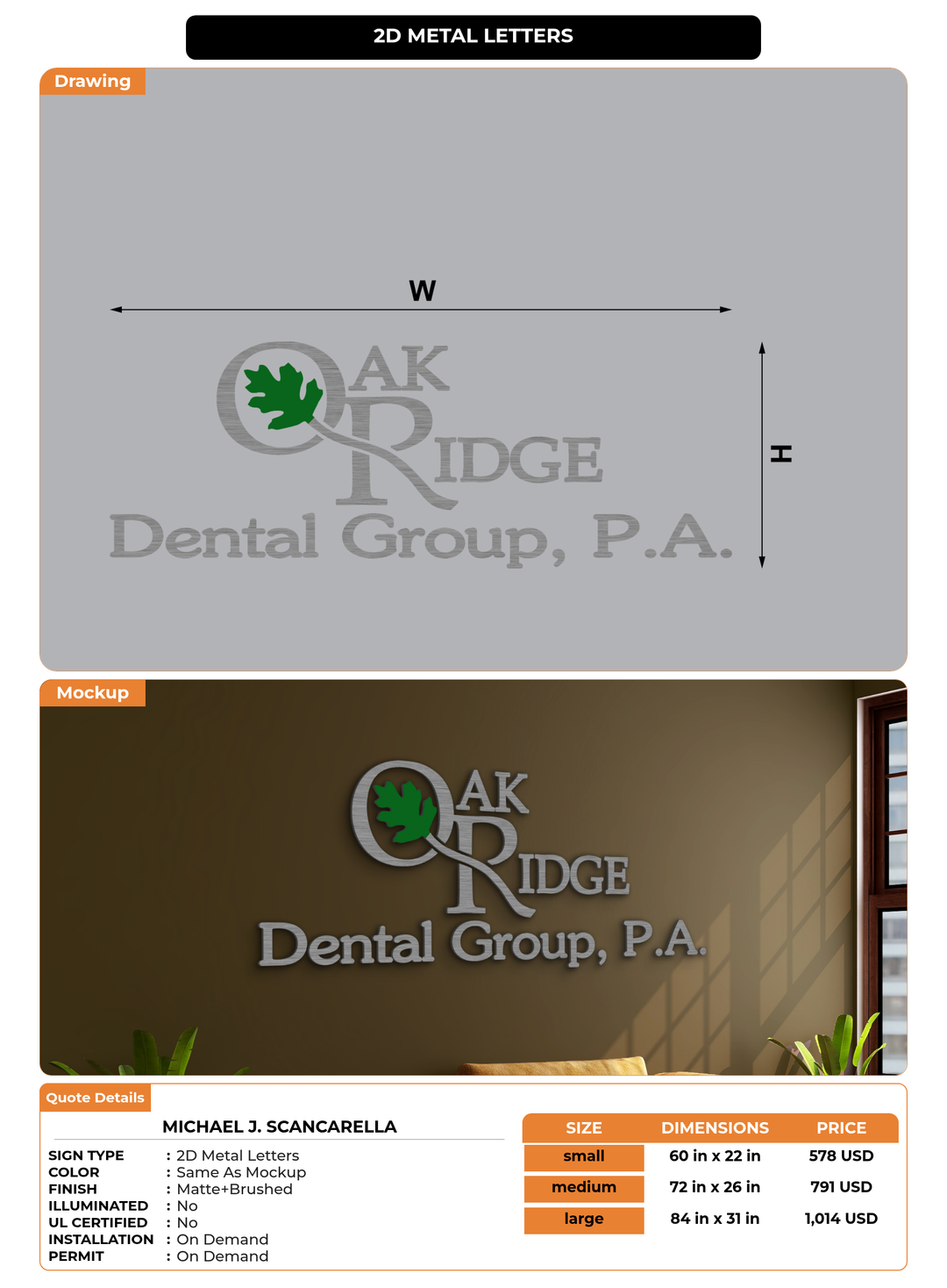 CUSTOM MOCKUP SIGN FOR Michael J. Scancarella