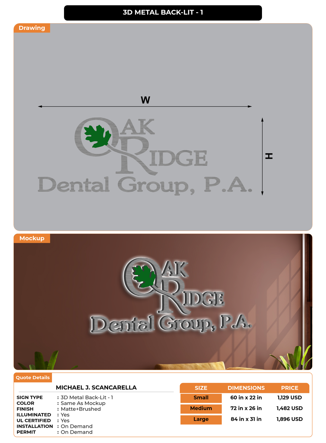 CUSTOM MOCKUP SIGN FOR Michael J. Scancarella