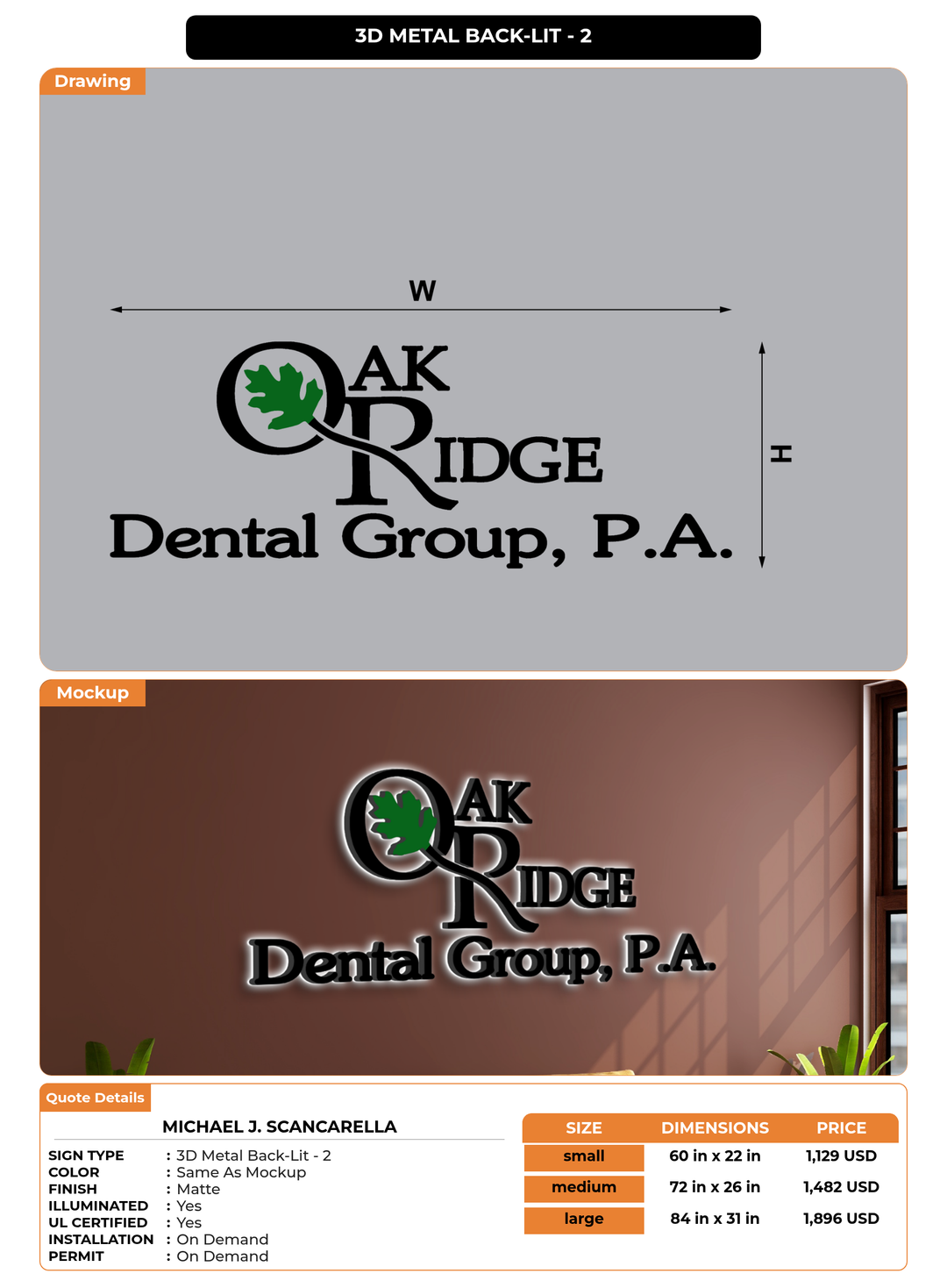 CUSTOM MOCKUP SIGN FOR Michael J. Scancarella
