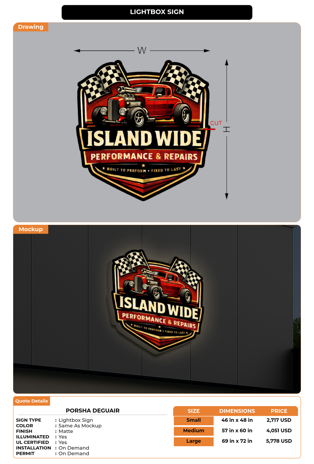CUSTOM MOCKUP SIGN FOR Porsha Deguair
