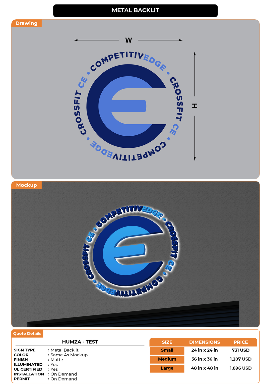 CUSTOM MOCKUP SIGN FOR Humza - Test