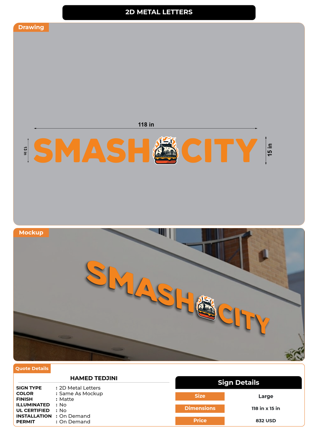 CUSTOM MOCKUP SIGN FOR Hamed Tedjini
