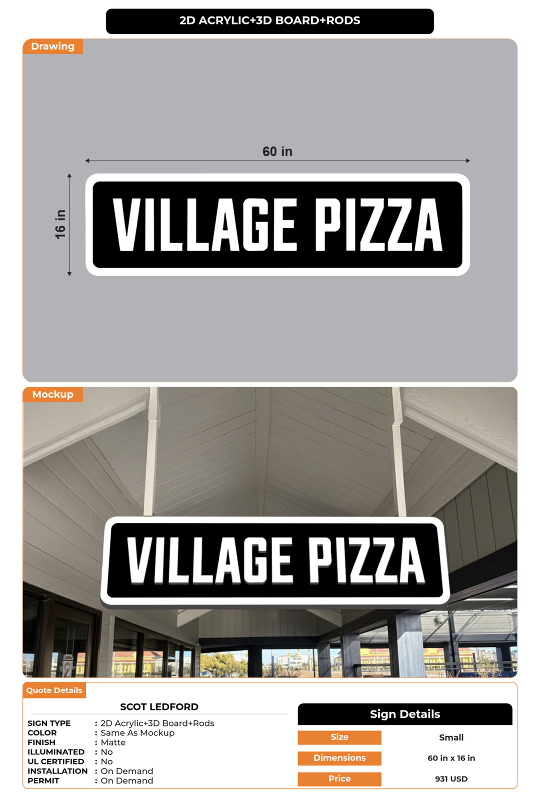 CUSTOM MOCKUP SIGN FOR Scot Ledford