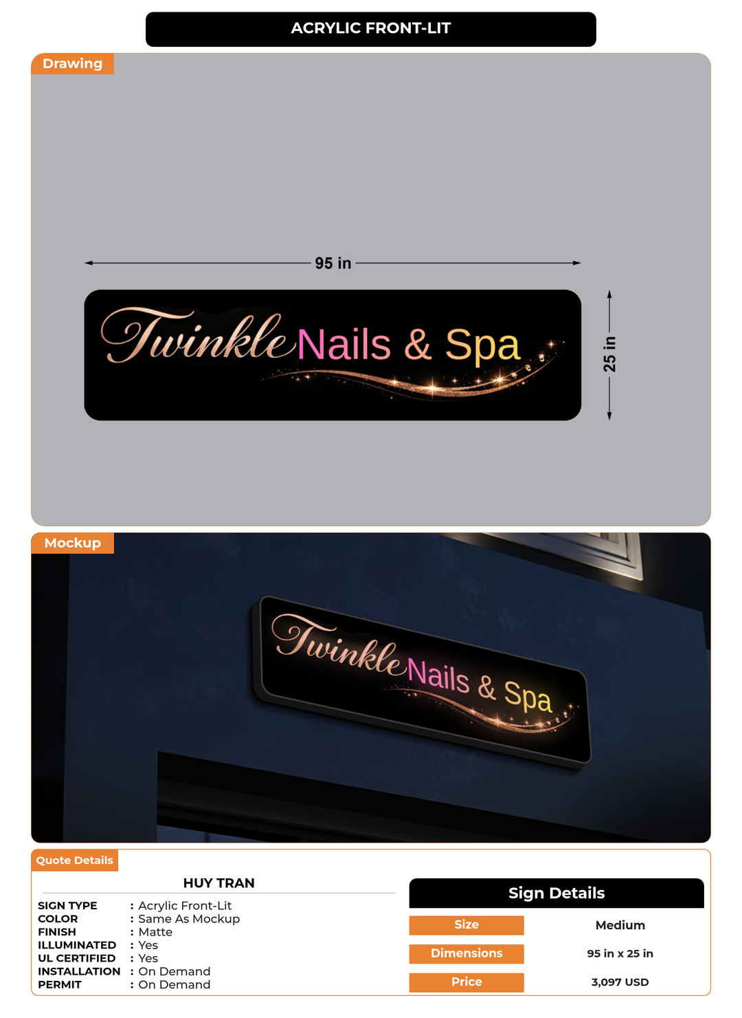 CUSTOM MOCKUP SIGN FOR Huy Tran