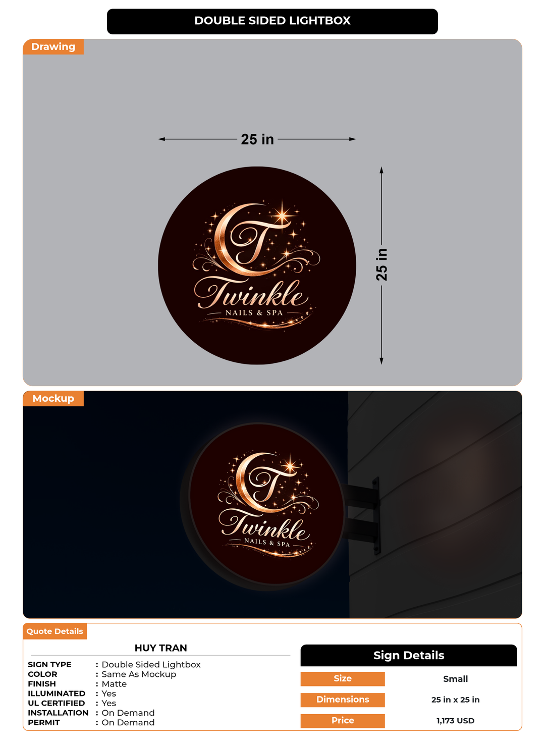 CUSTOM MOCKUP SIGN FOR Huy Tran