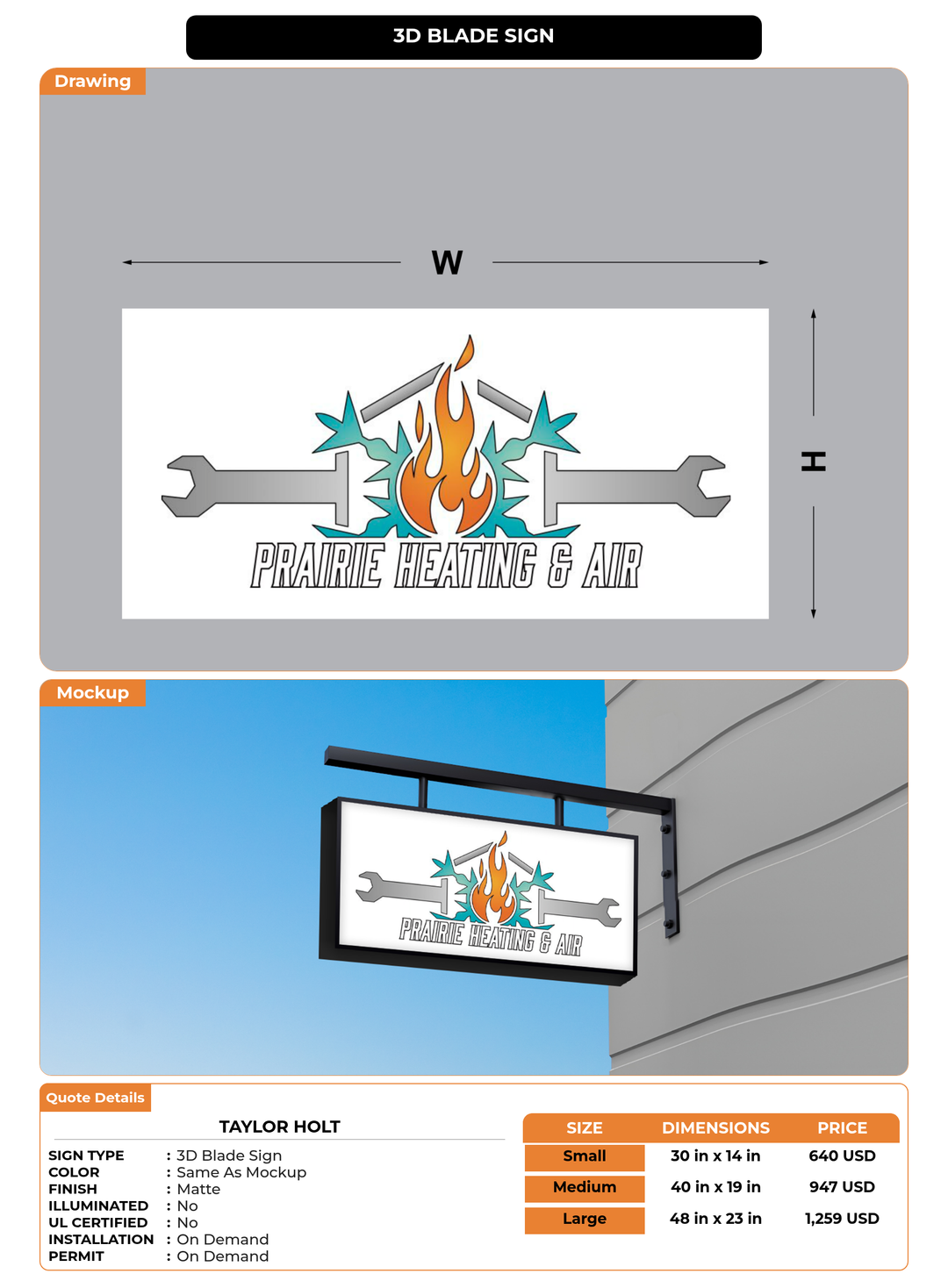 CUSTOM MOCKUP SIGN FOR Taylor Holt