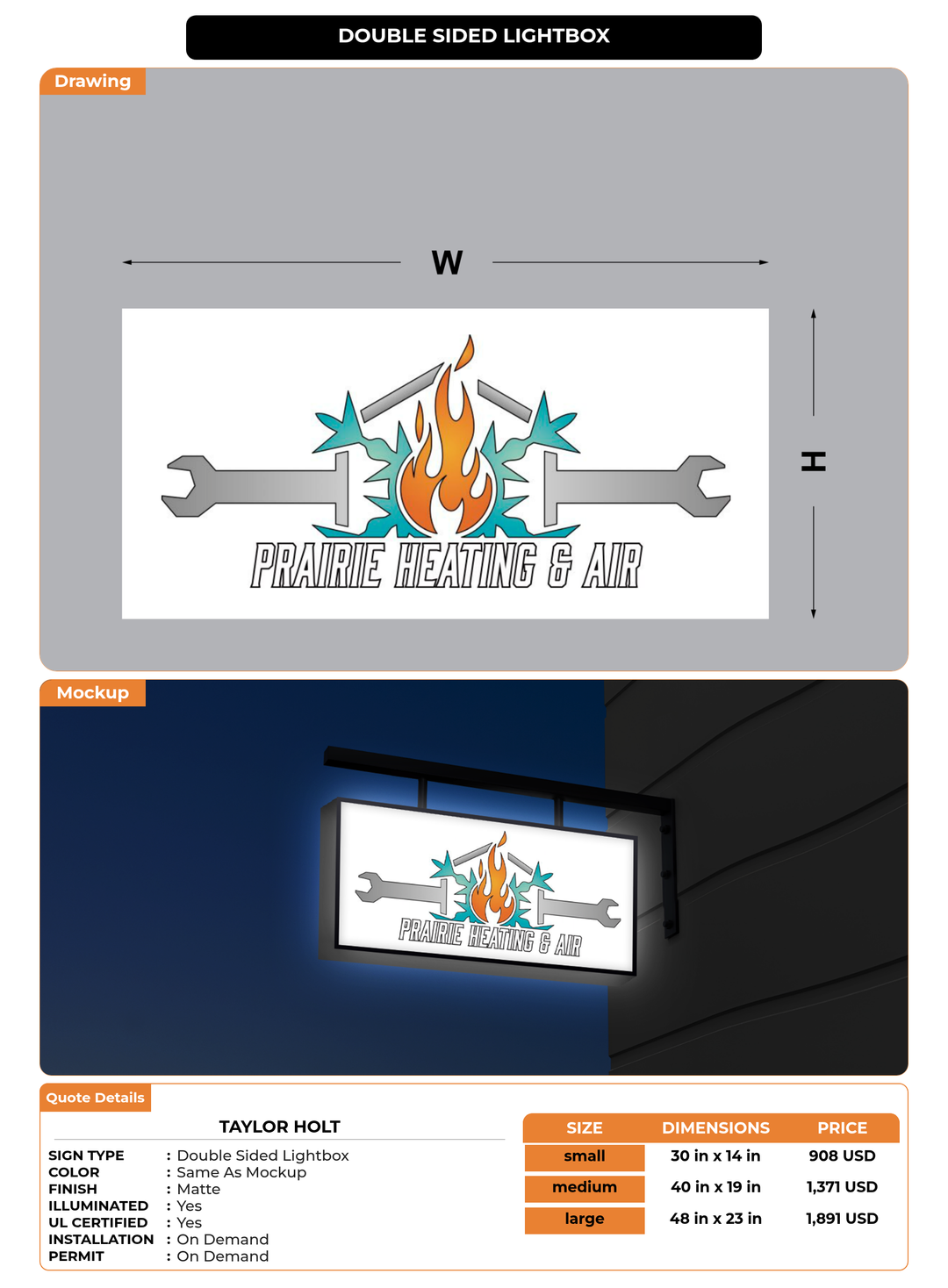 CUSTOM MOCKUP SIGN FOR Taylor Holt