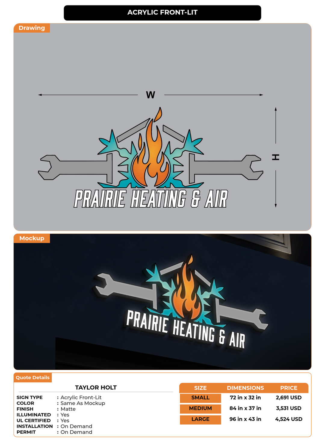 CUSTOM MOCKUP SIGN FOR Taylor Holt