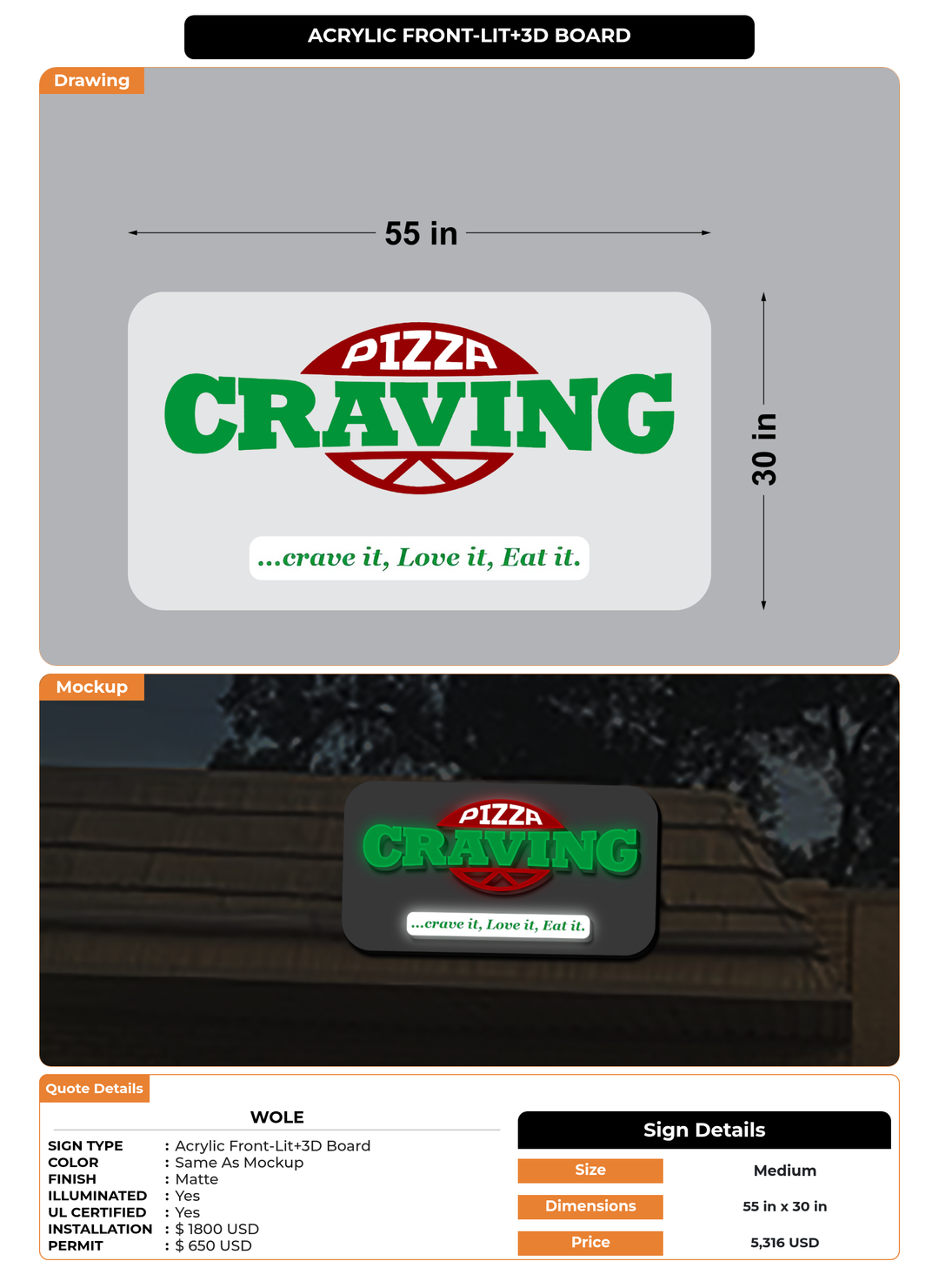 CUSTOM MOCKUP SIGN FOR wole