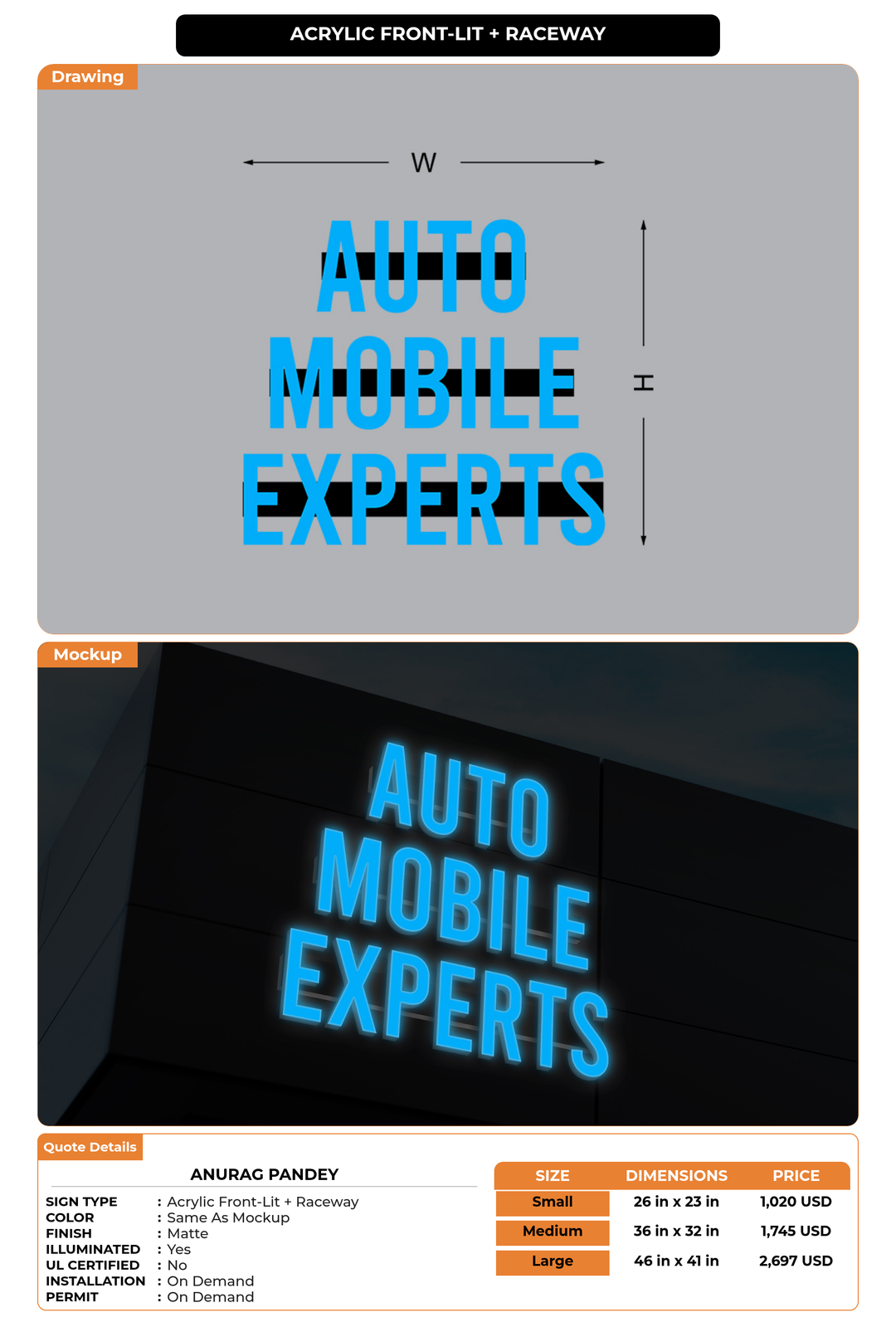 CUSTOM MOCKUP SIGN FOR Anurag pandey