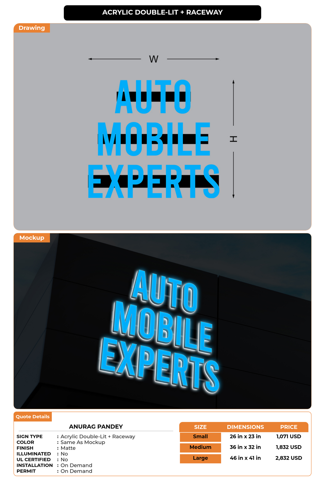 CUSTOM MOCKUP SIGN FOR Anurag pandey