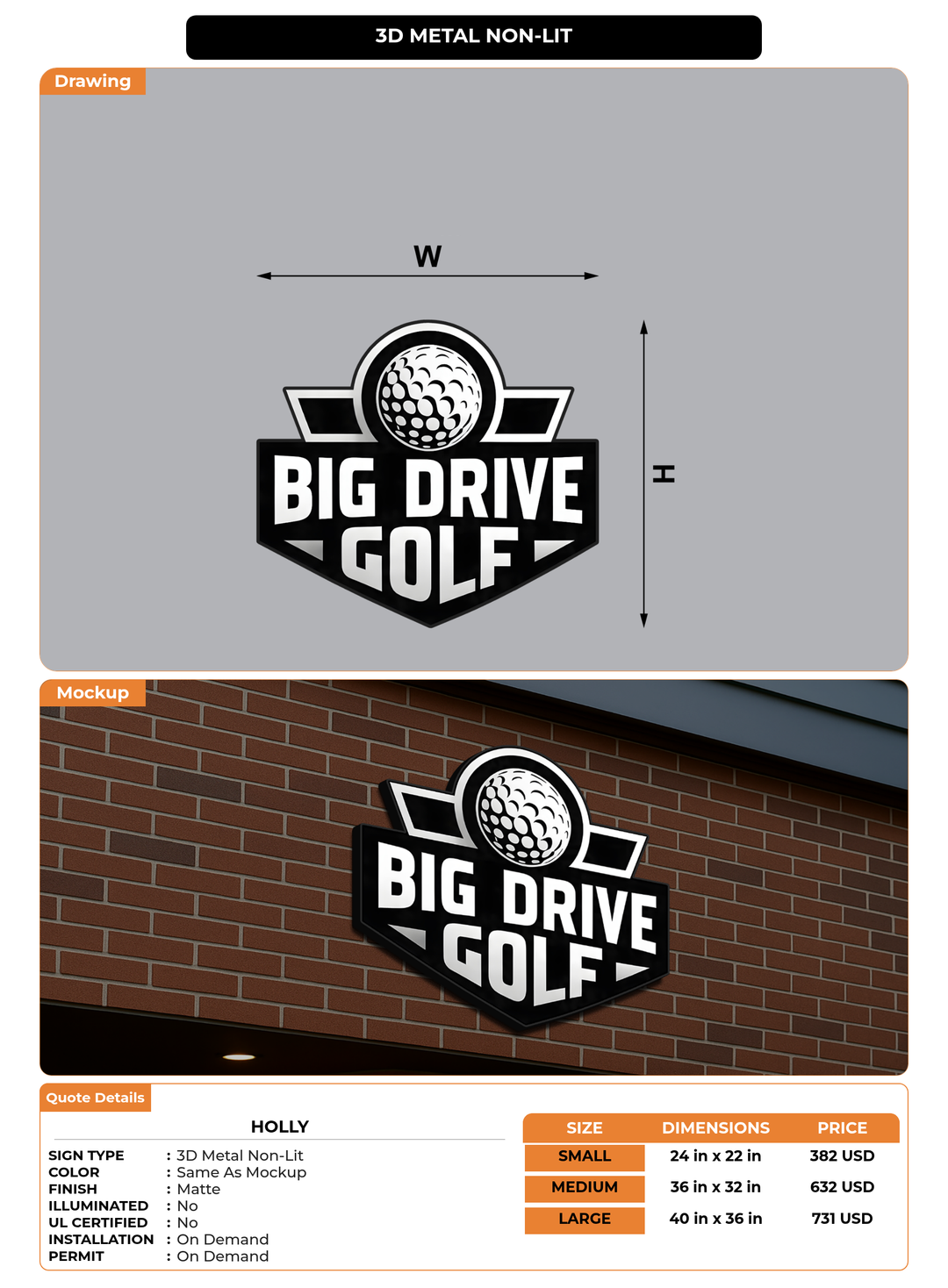 CUSTOM MOCKUP SIGN FOR Holly
