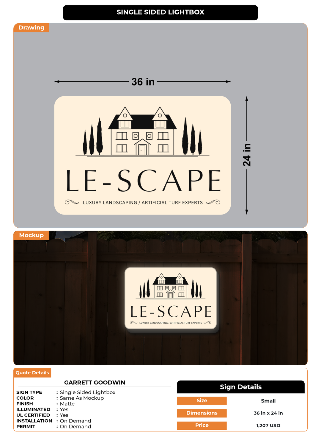 CUSTOM MOCKUP SIGN FOR Garrett Goodwin