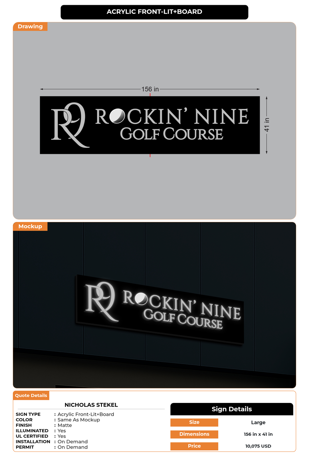 CUSTOM MOCKUP SIGN FOR Nicholas Stekel