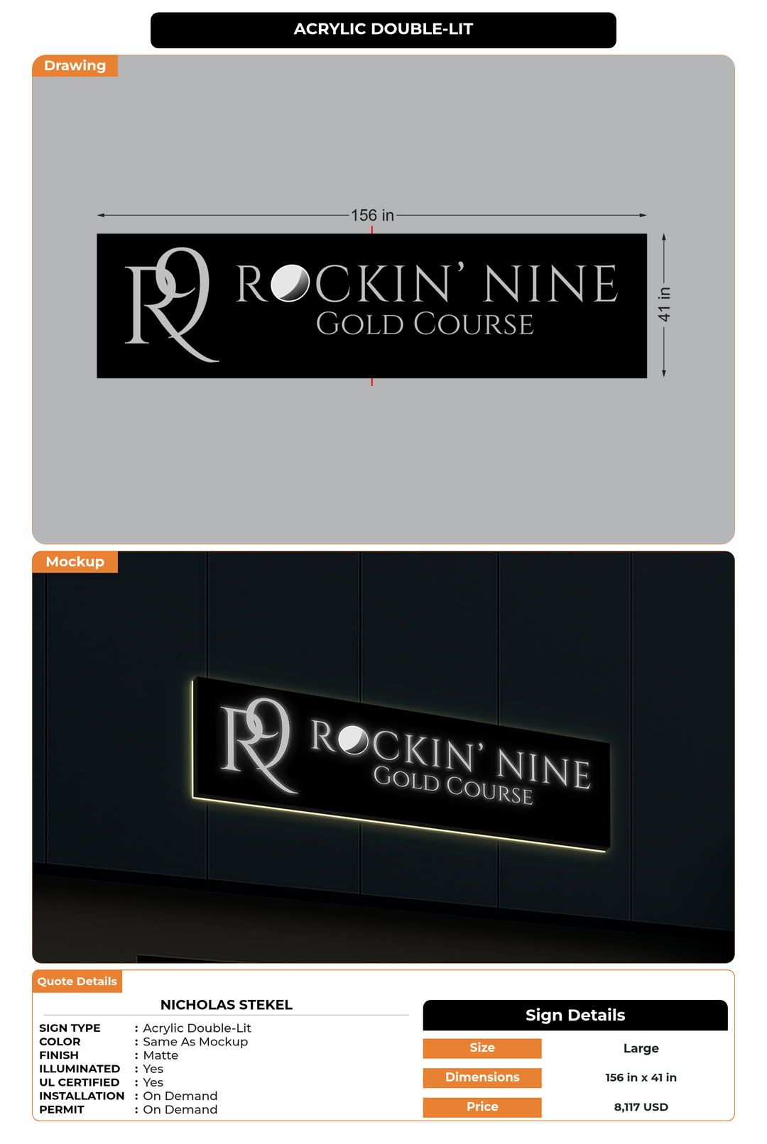 CUSTOM MOCKUP SIGN FOR Nicholas Stekel
