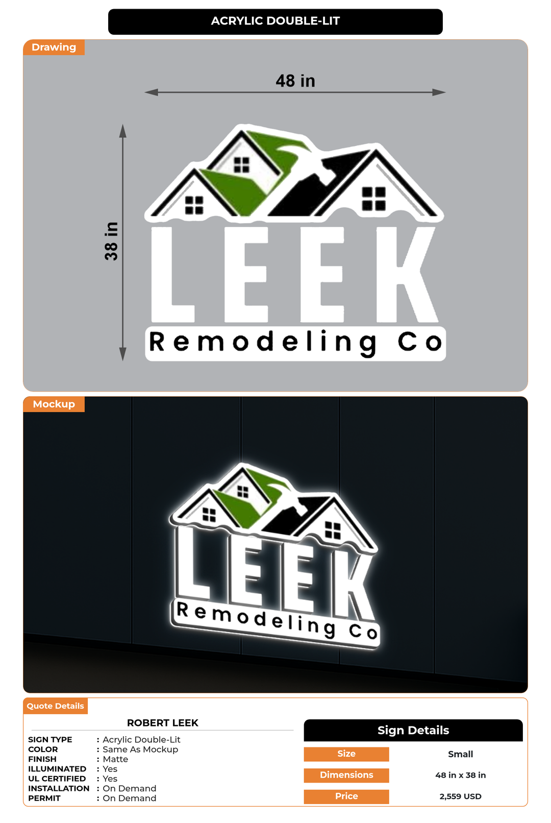 CUSTOM MOCKUP SIGN FOR Robert Leek