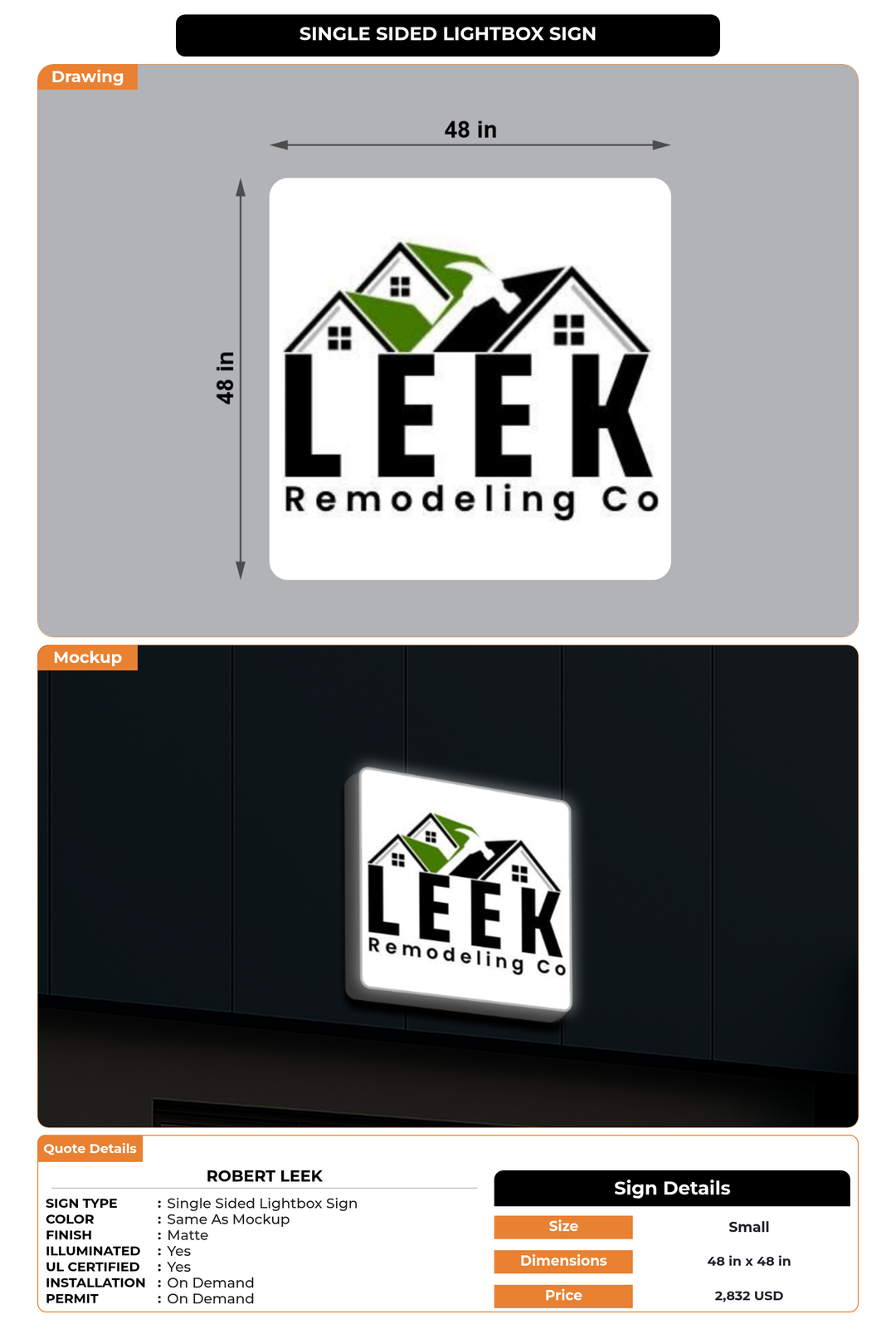 CUSTOM MOCKUP SIGN FOR Robert Leek