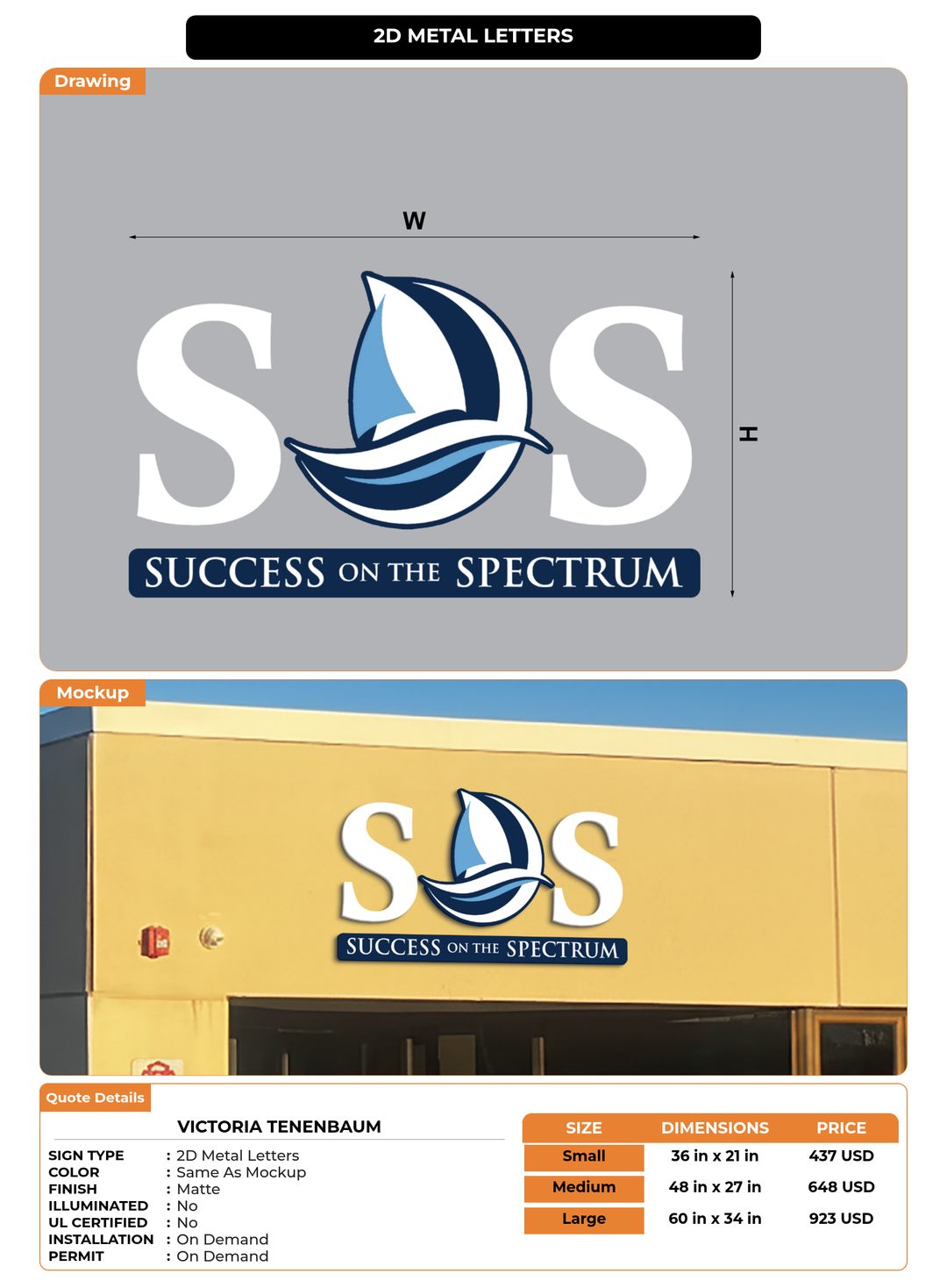CUSTOM MOCKUP SIGN FOR Victoria Tenenbaum