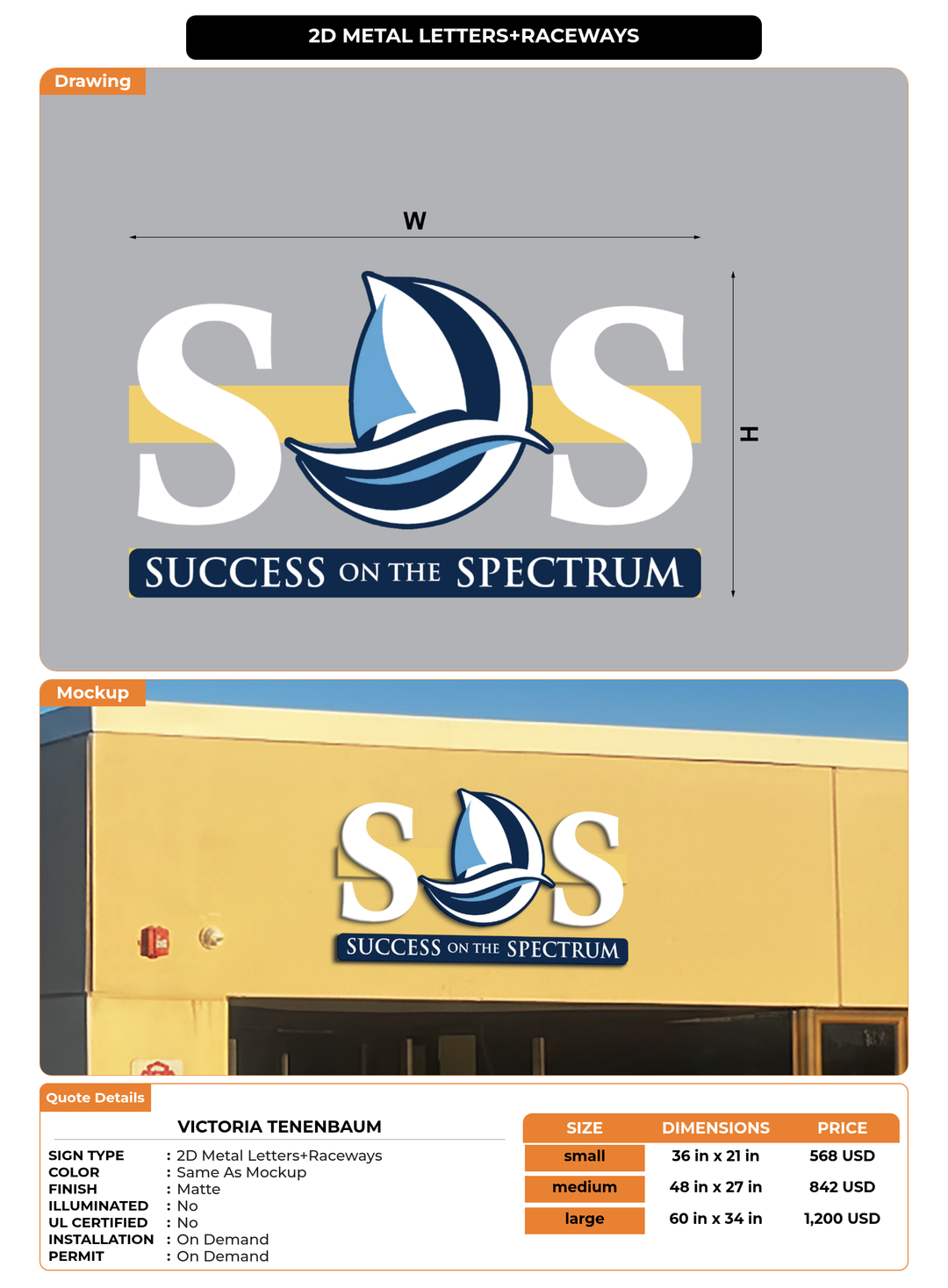 CUSTOM MOCKUP SIGN FOR Victoria Tenenbaum