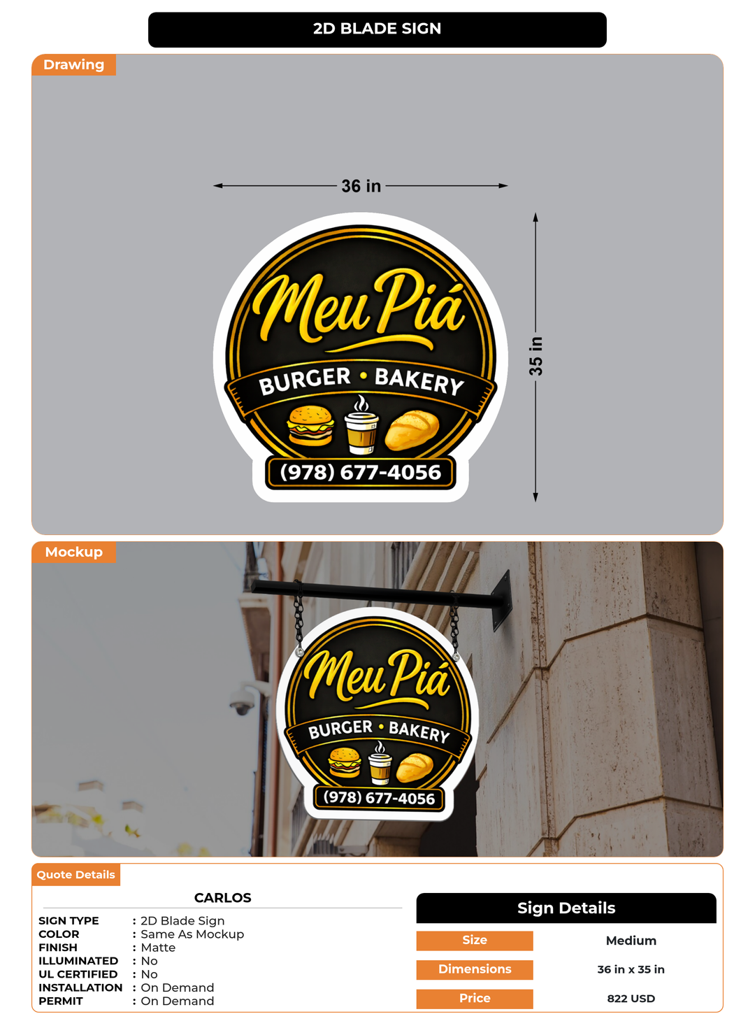 CUSTOM MOCKUP SIGN FOR Carlos