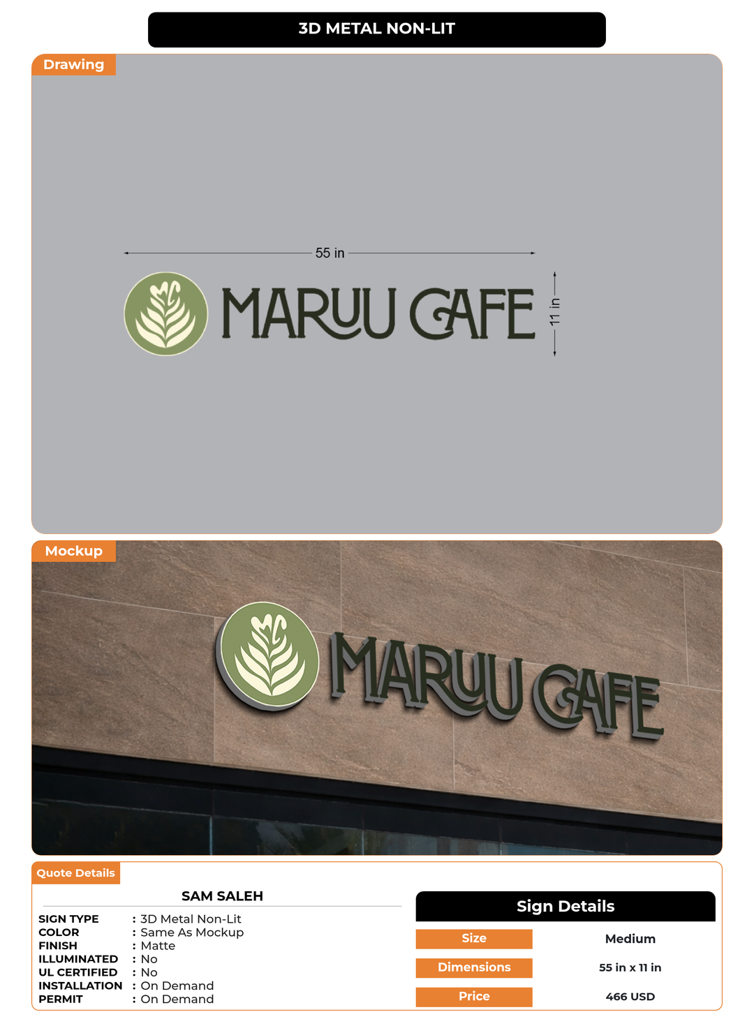 CUSTOM MOCKUP SIGN FOR Sam saleh