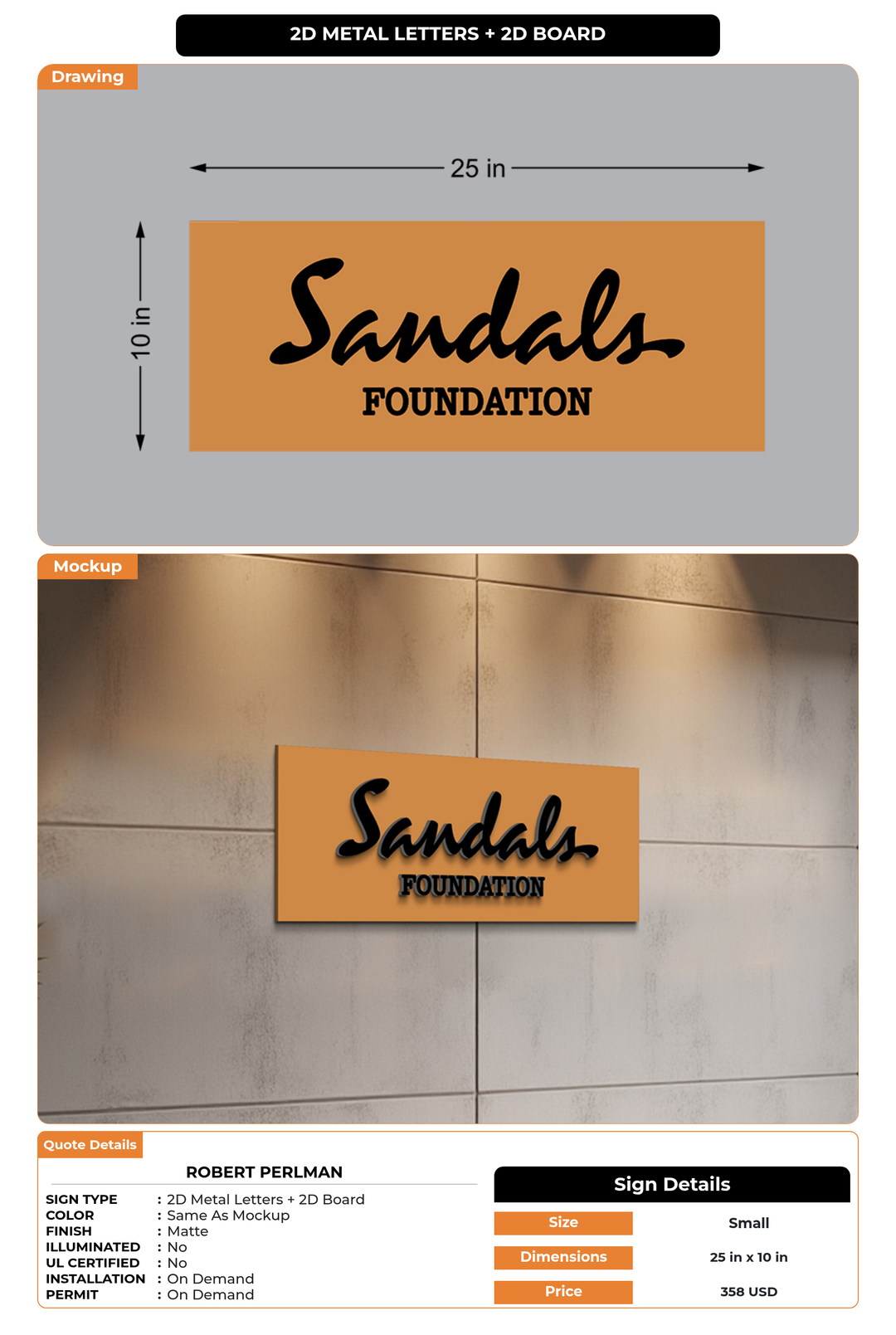 CUSTOM MOCKUP SIGN FOR Robert Perlman