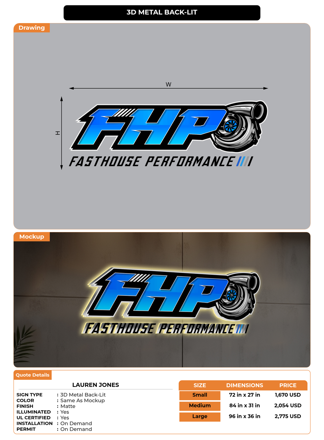 CUSTOM MOCKUP SIGN FOR Lauren Jones