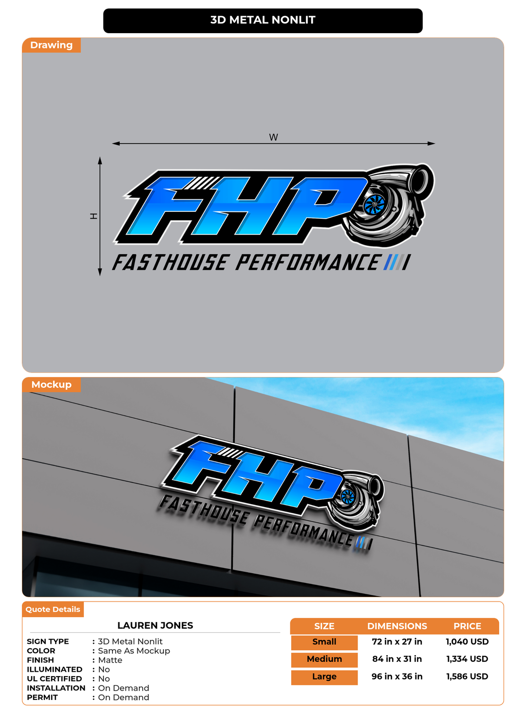 CUSTOM MOCKUP SIGN FOR Lauren Jones