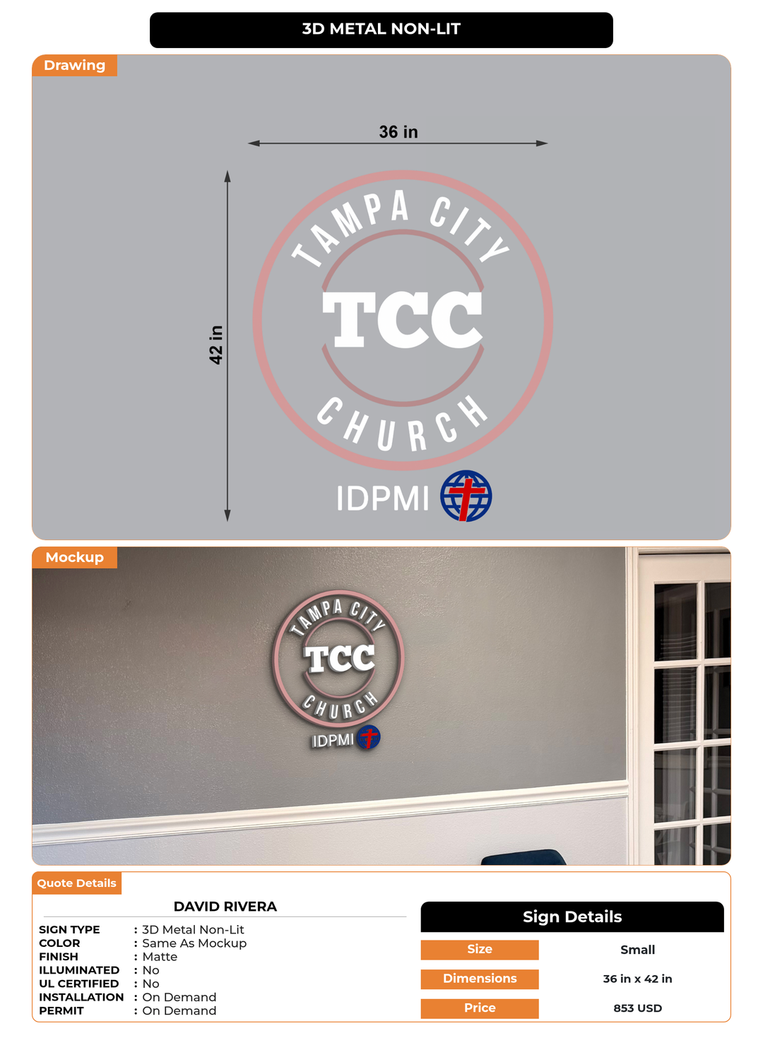 CUSTOM MOCKUP SIGN FOR David Rivera