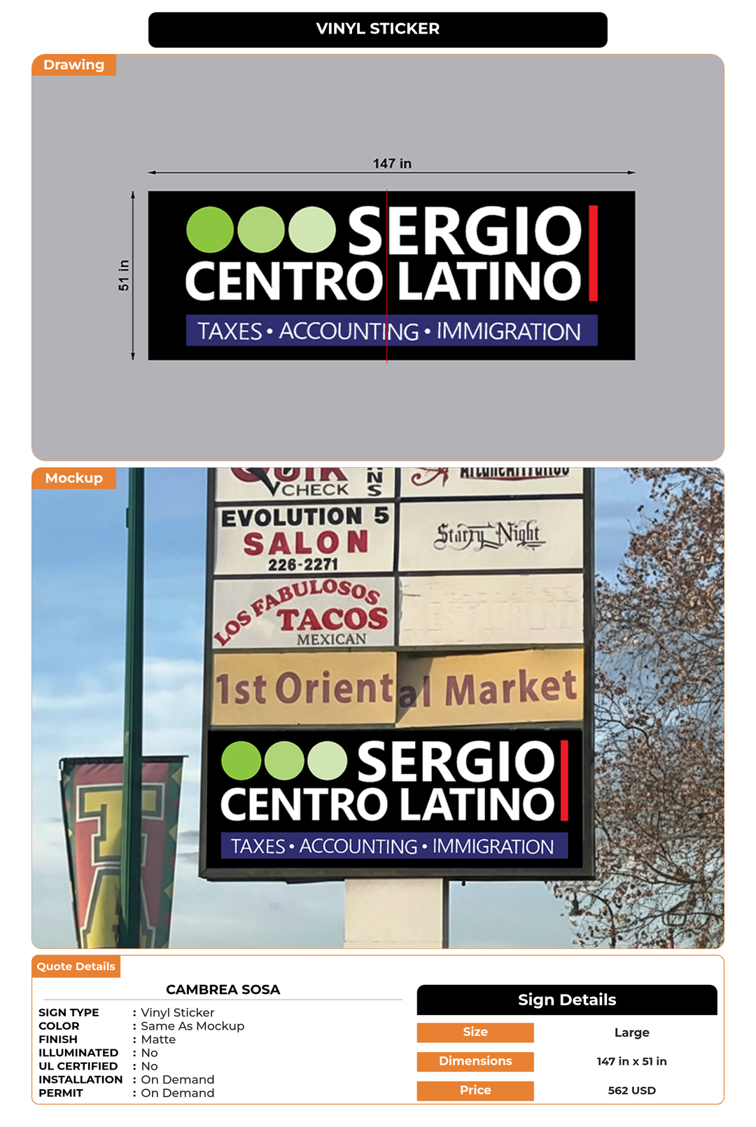 CUSTOM MOCKUP SIGN FOR Cambrea Sosa