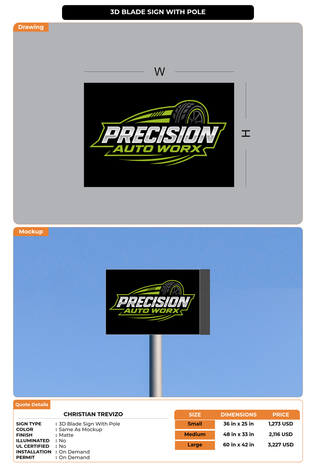 CUSTOM MOCKUP SIGN FOR Christian  Trevizo