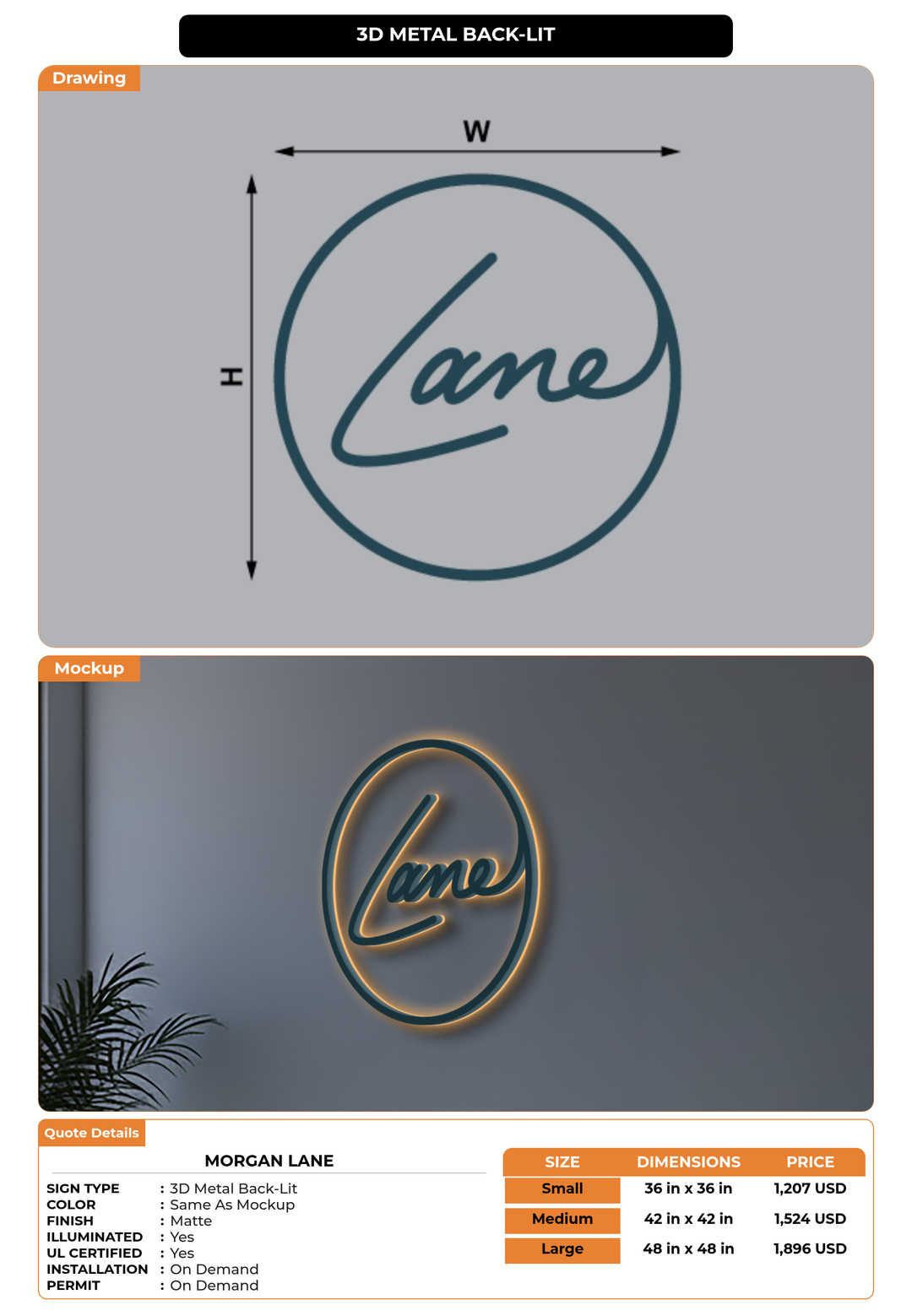 CUSTOM MOCKUP SIGN FOR Morgan Lane