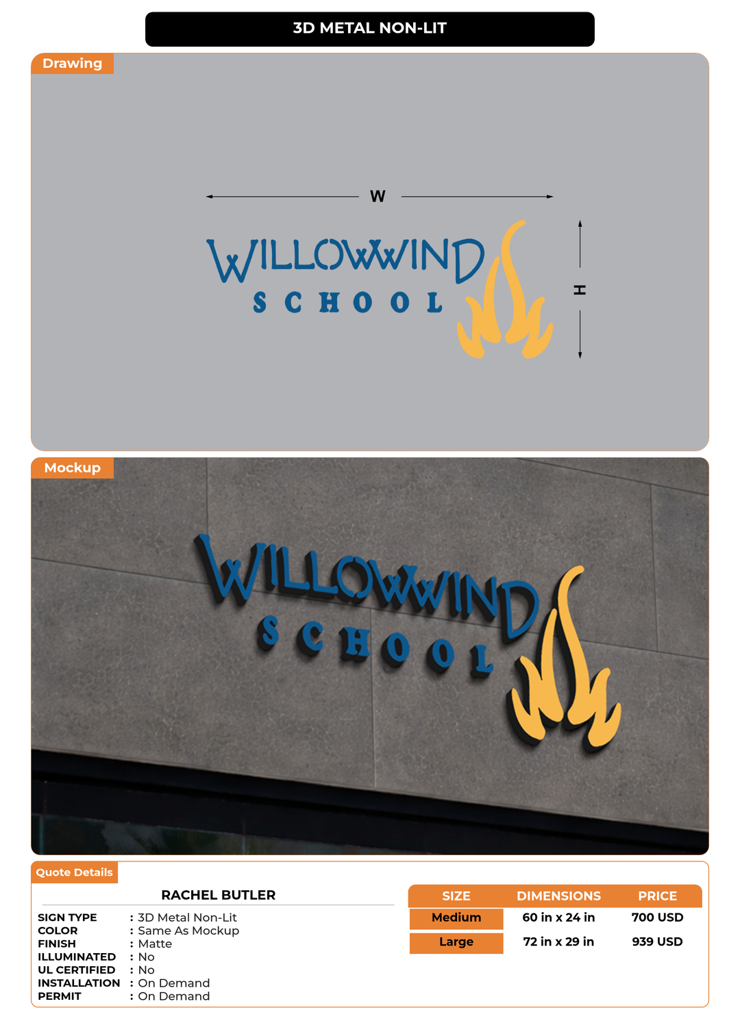 CUSTOM MOCKUP SIGN FOR Rachel Butler