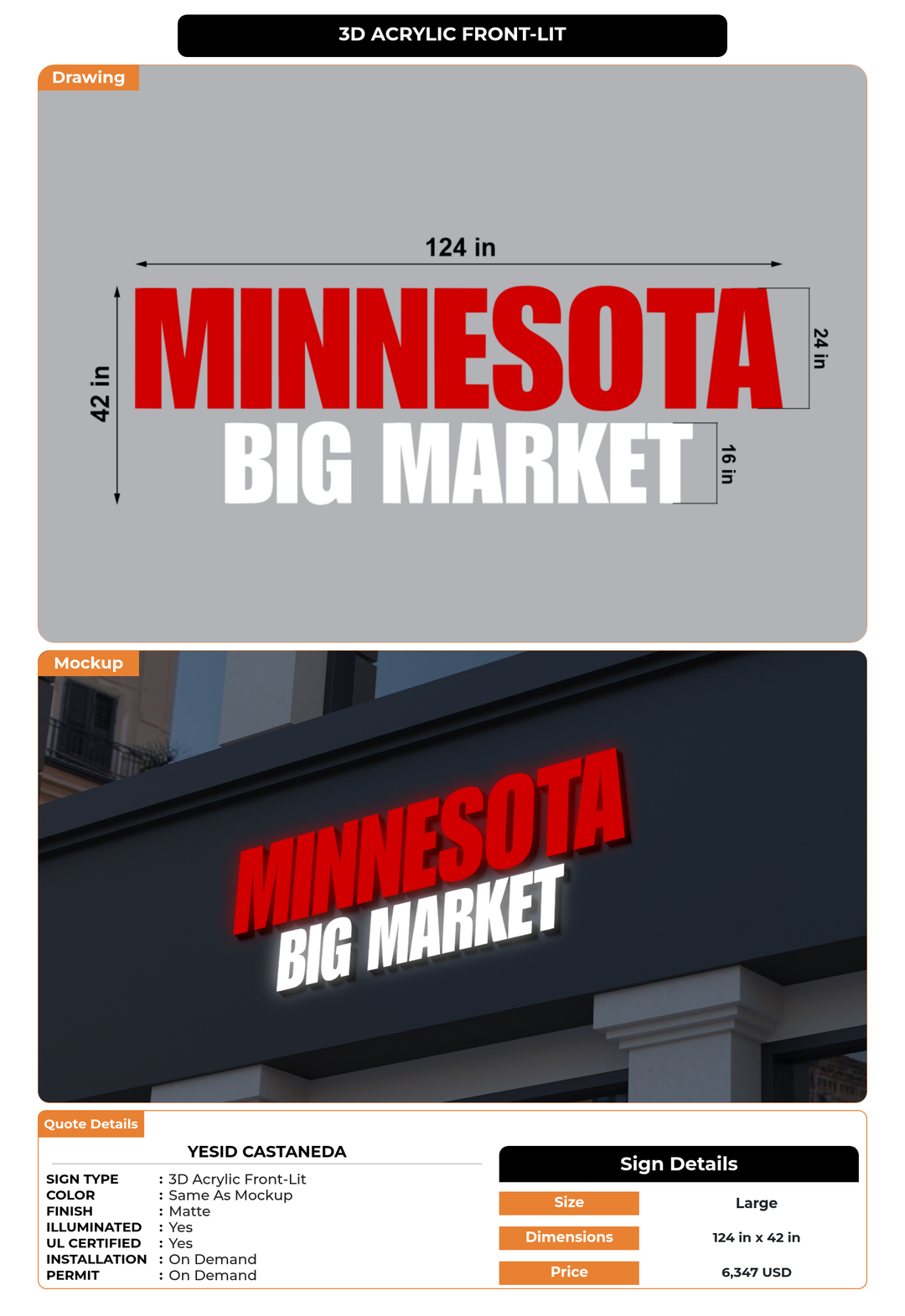 CUSTOM MOCKUP SIGN FOR Yesid Castaneda