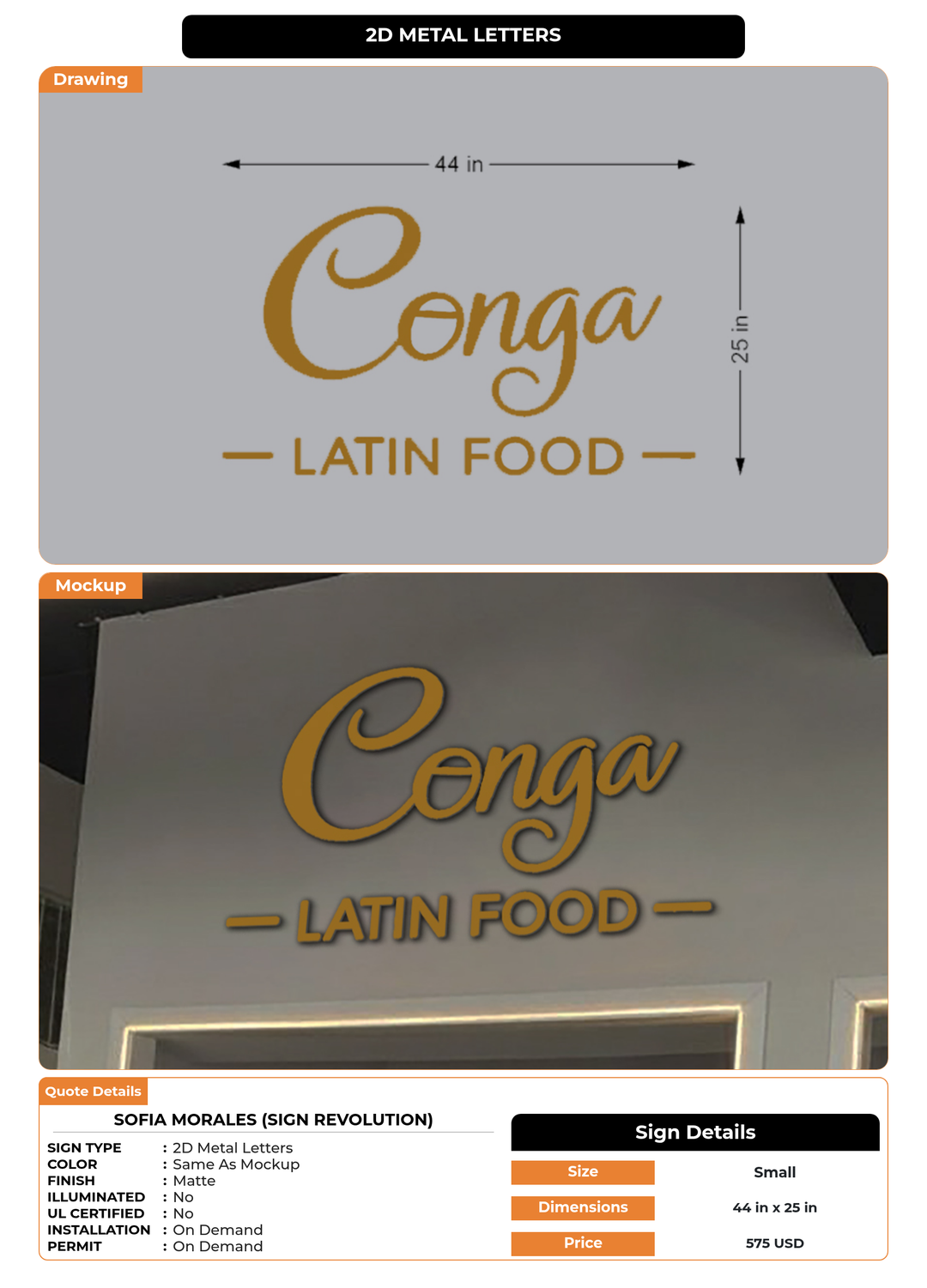 CUSTOM MOCKUP SIGN FOR Sofia Morales (Sign Revolution)
