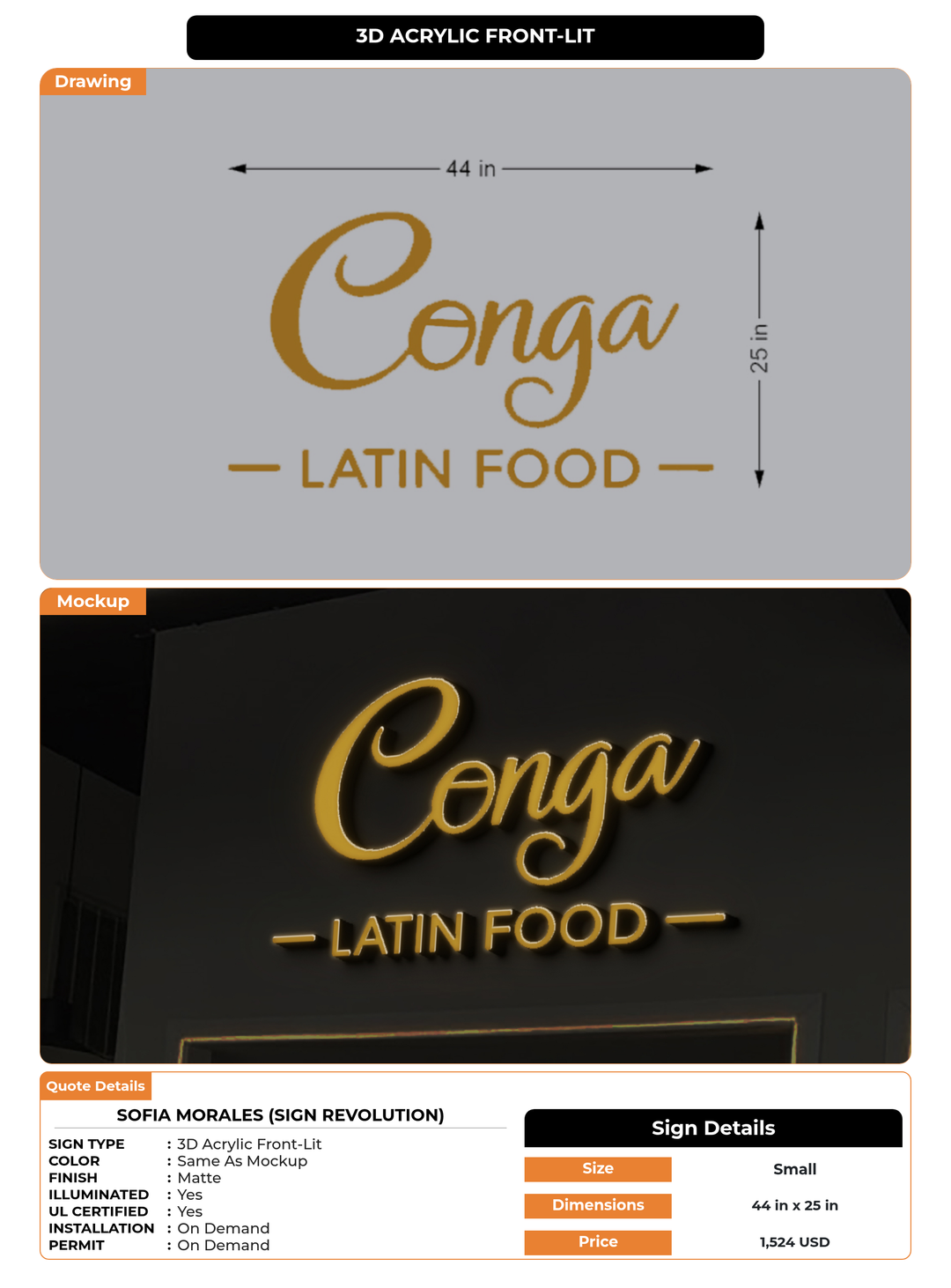 CUSTOM MOCKUP SIGN FOR Sofia Morales (Sign Revolution)