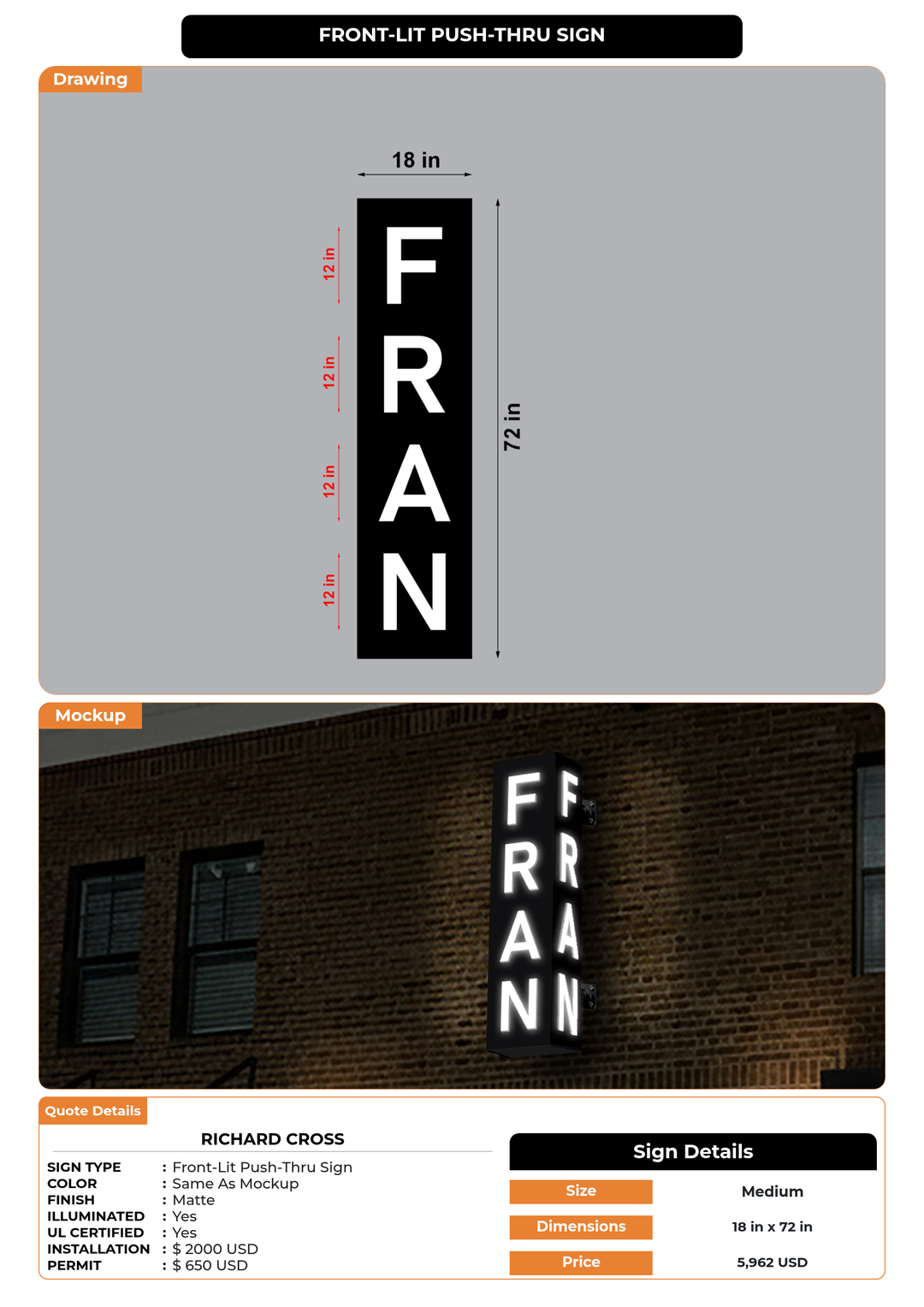 CUSTOM MOCKUP SIGN FOR Richard Cross