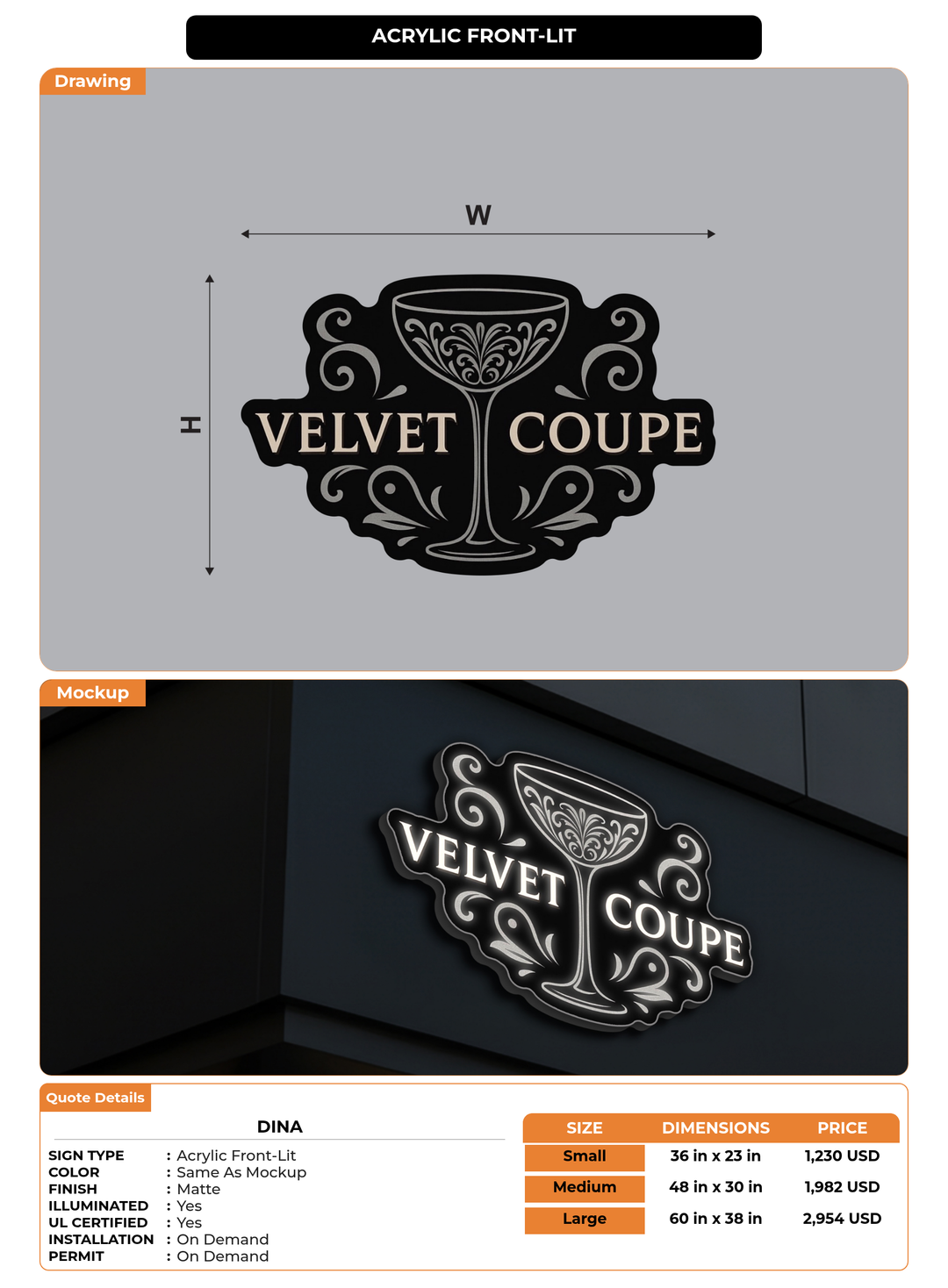 CUSTOM MOCKUP SIGN FOR Dina