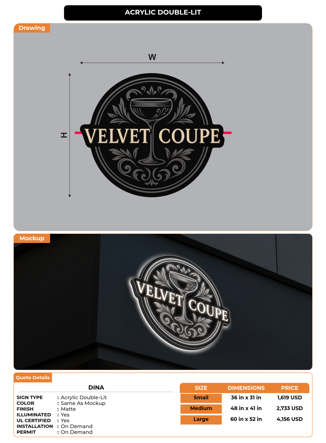 CUSTOM MOCKUP SIGN FOR Dina