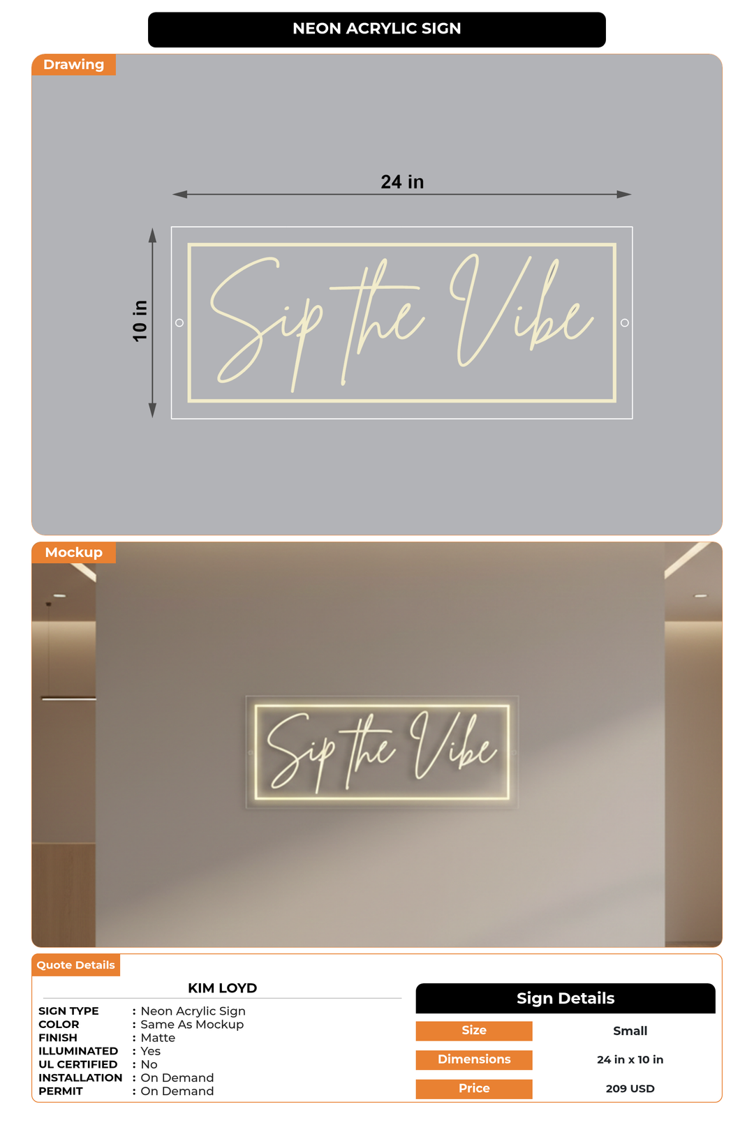 CUSTOM MOCKUP SIGN FOR Kim Loyd