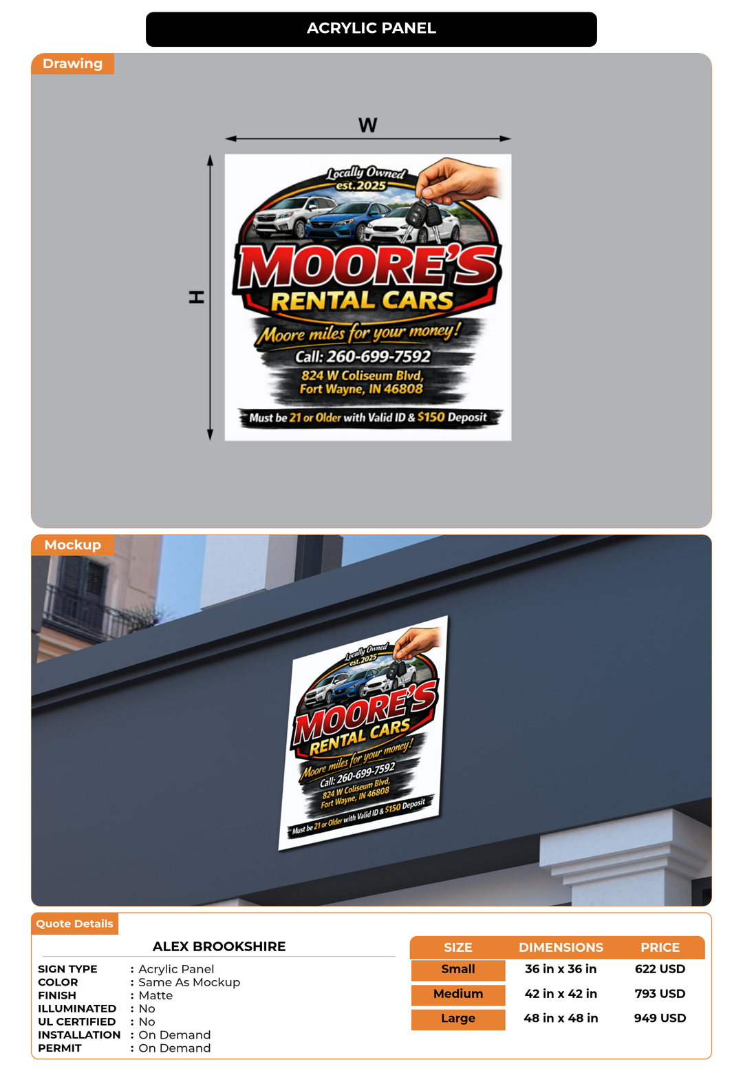 CUSTOM MOCKUP SIGN FOR Alex Brookshire