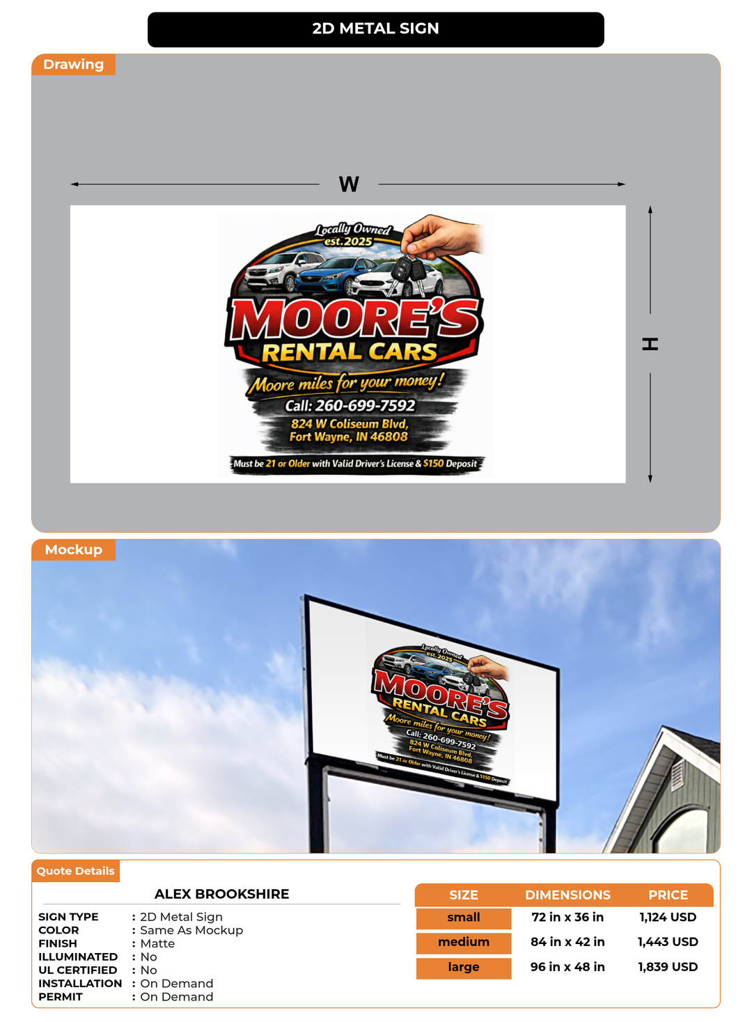 CUSTOM MOCKUP SIGN FOR Alex Brookshire
