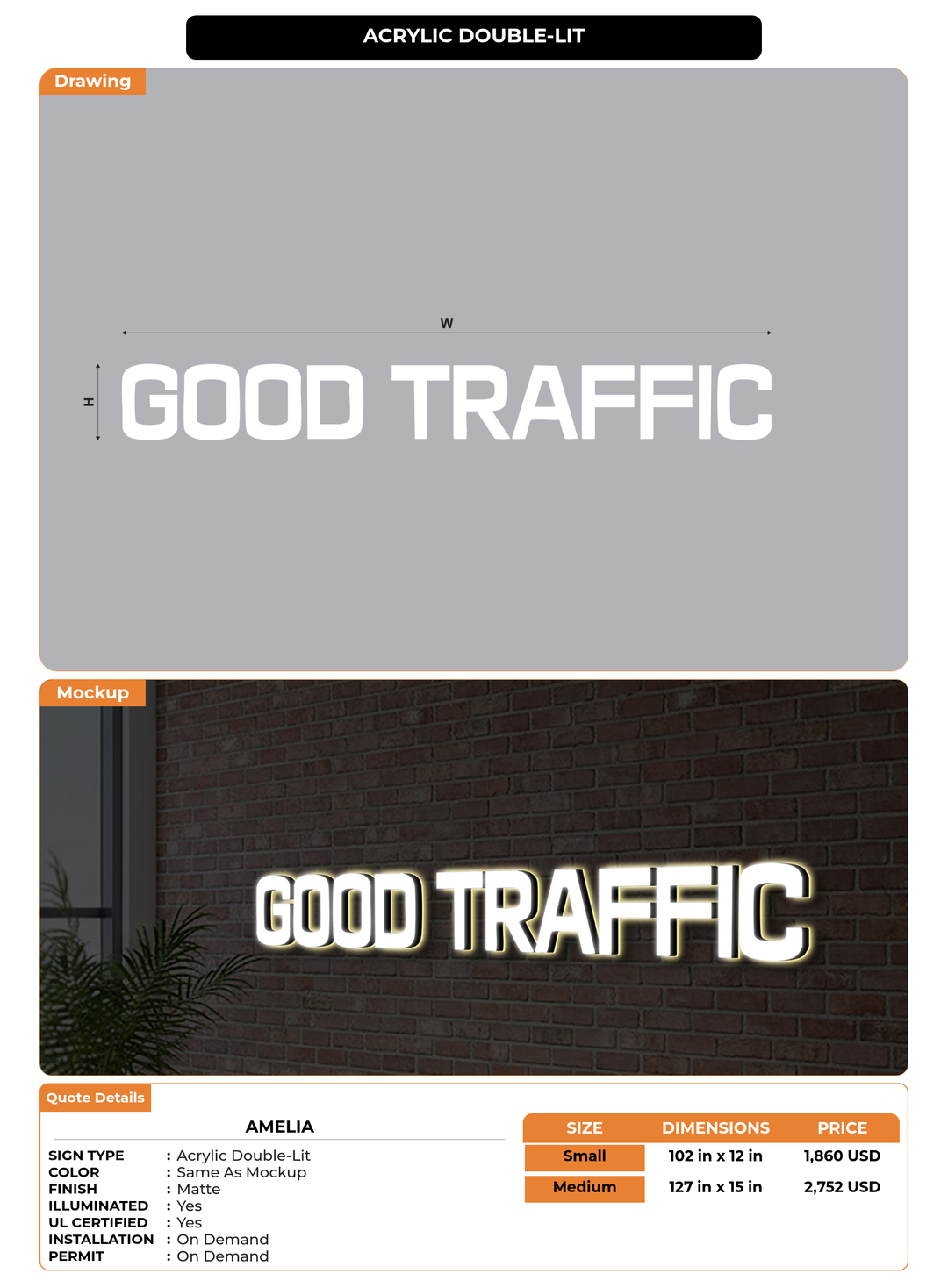 CUSTOM MOCKUP SIGN FOR amelia