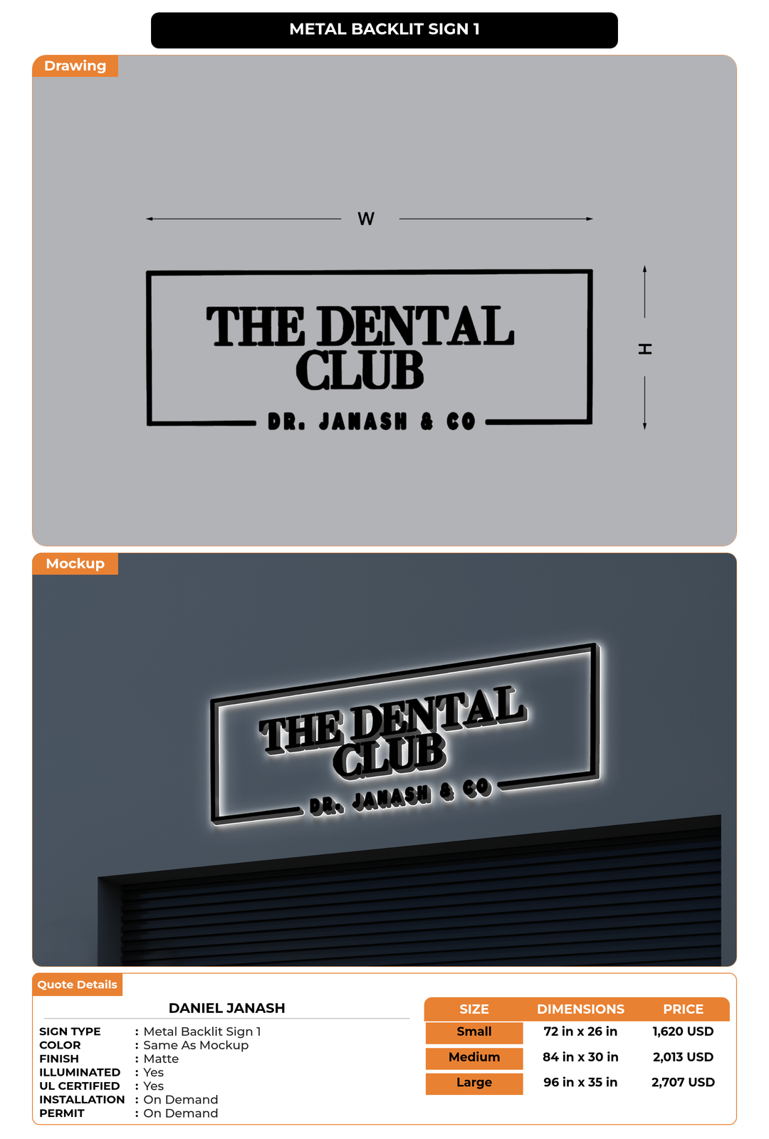 CUSTOM MOCKUP SIGN FOR Daniel Janash