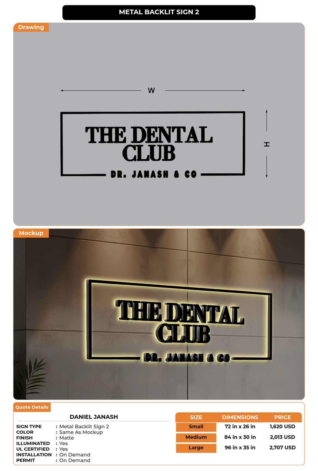 CUSTOM MOCKUP SIGN FOR Daniel Janash