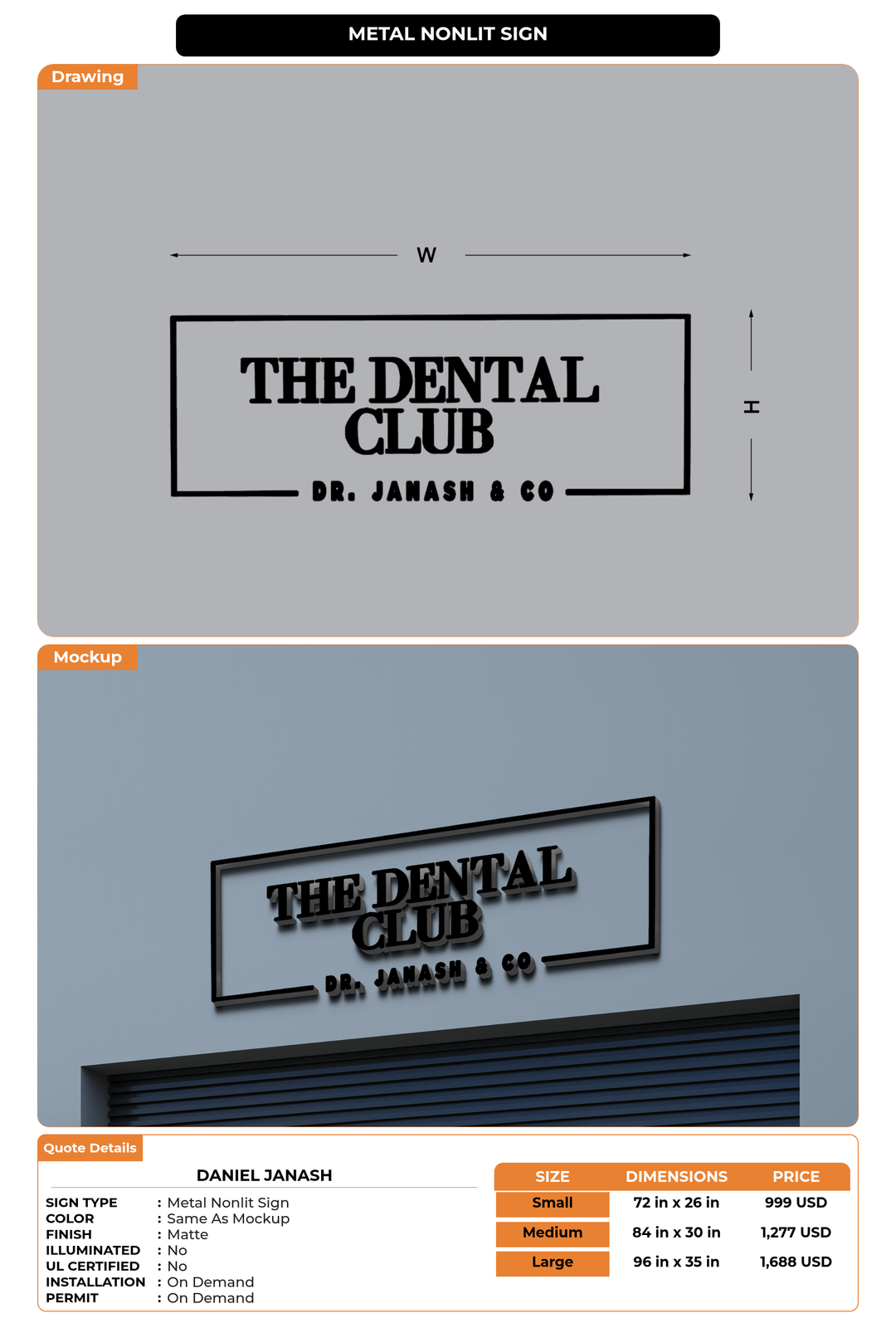 CUSTOM MOCKUP SIGN FOR Daniel Janash