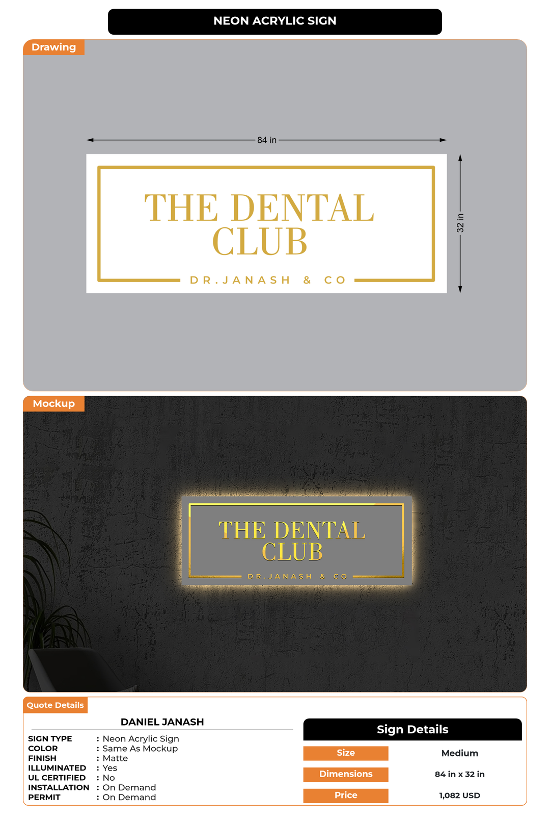 CUSTOM MOCKUP SIGN FOR Daniel Janash