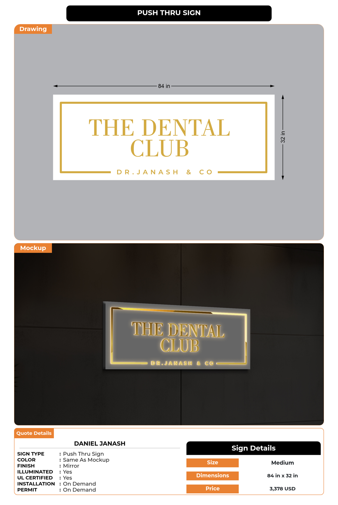 CUSTOM MOCKUP SIGN FOR Daniel Janash