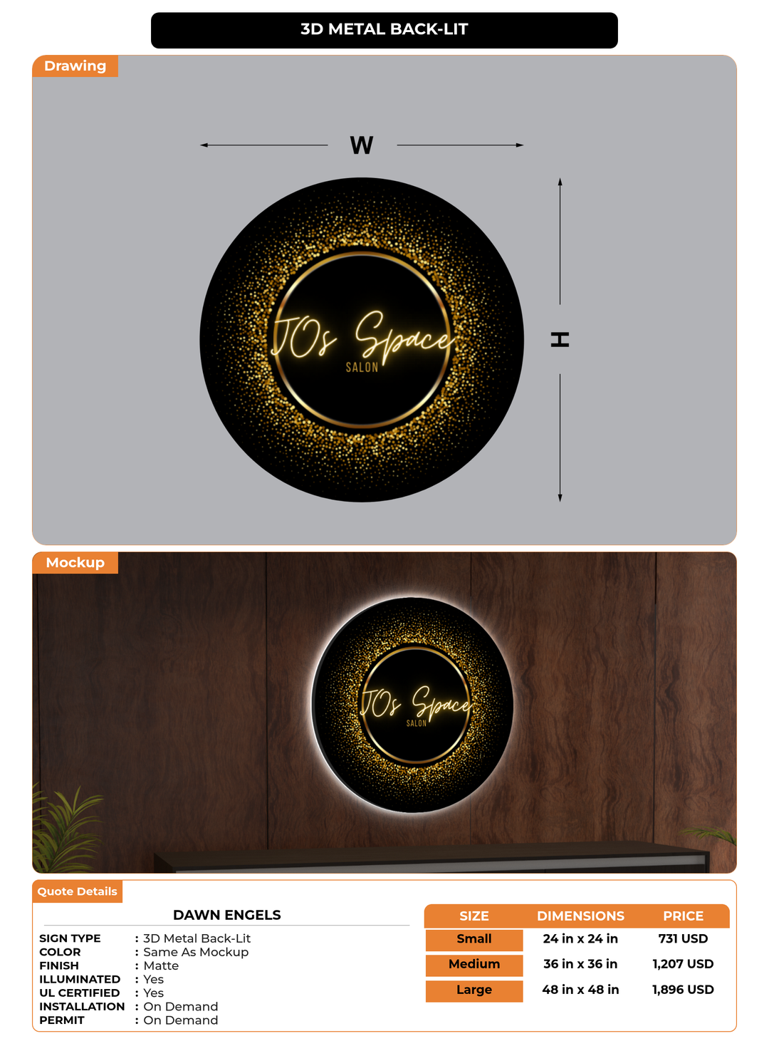 CUSTOM MOCKUP SIGN FOR DAWN ENGELS